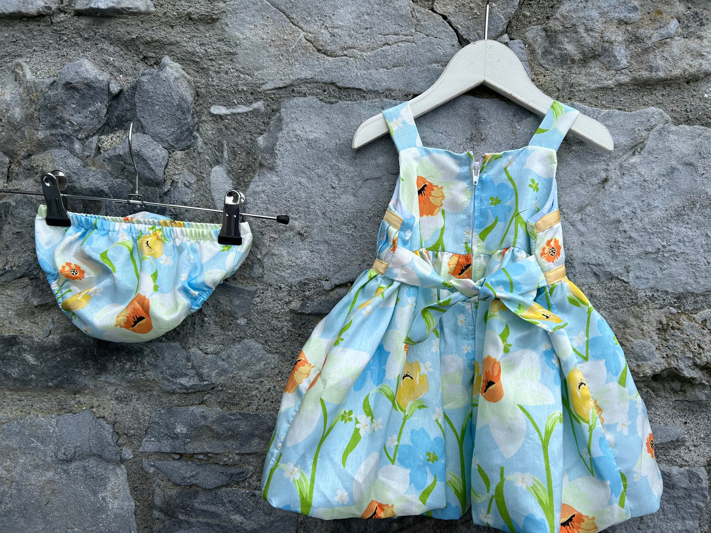 Daffodils blue dress 3-6m (62-68cm)
