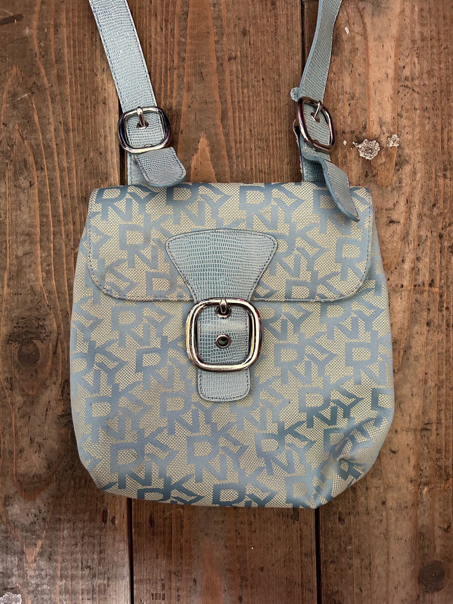 Light blue&beige crossbody bag