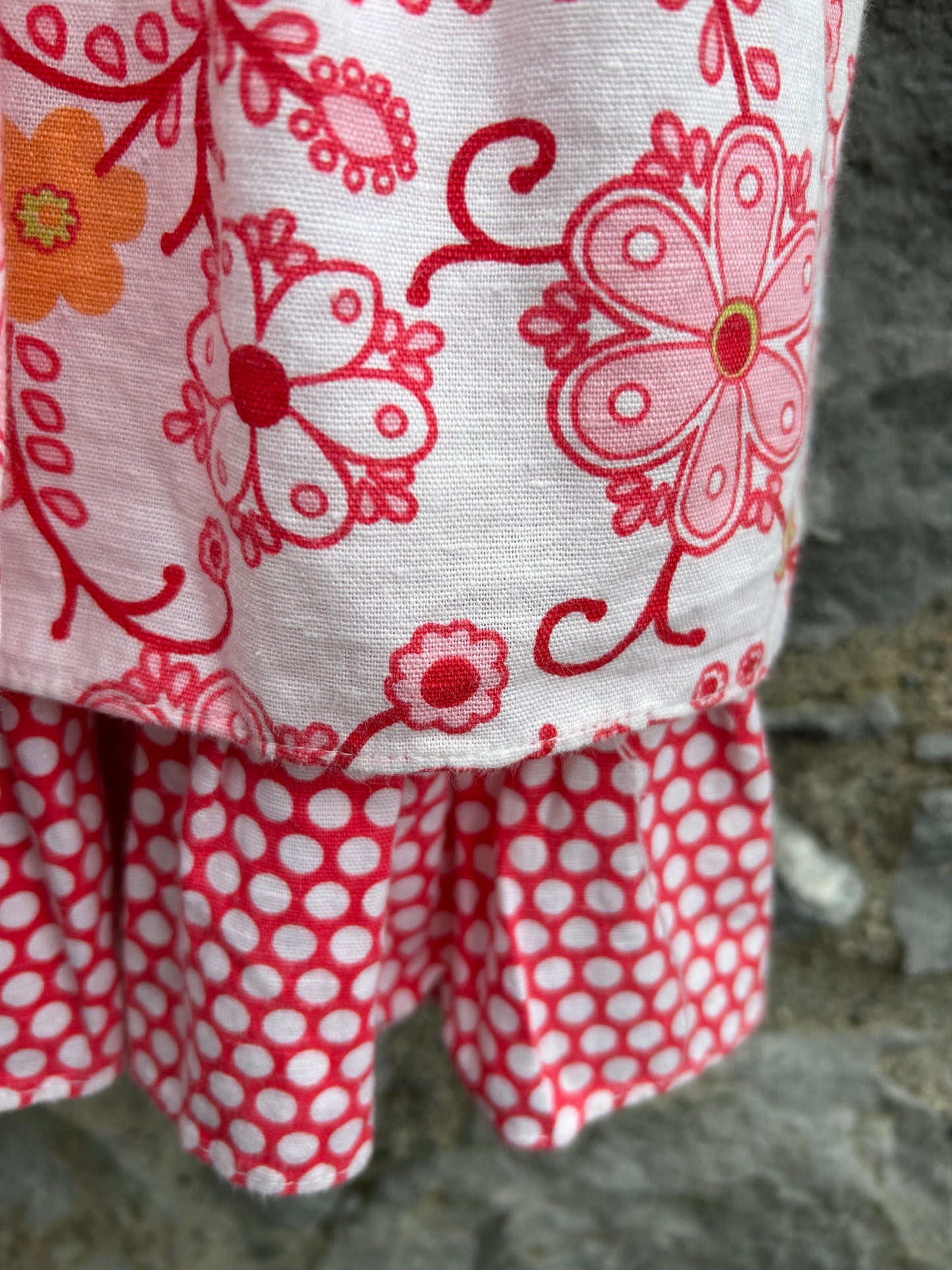 Y2K red floral dress 3-4y (98-104cm)