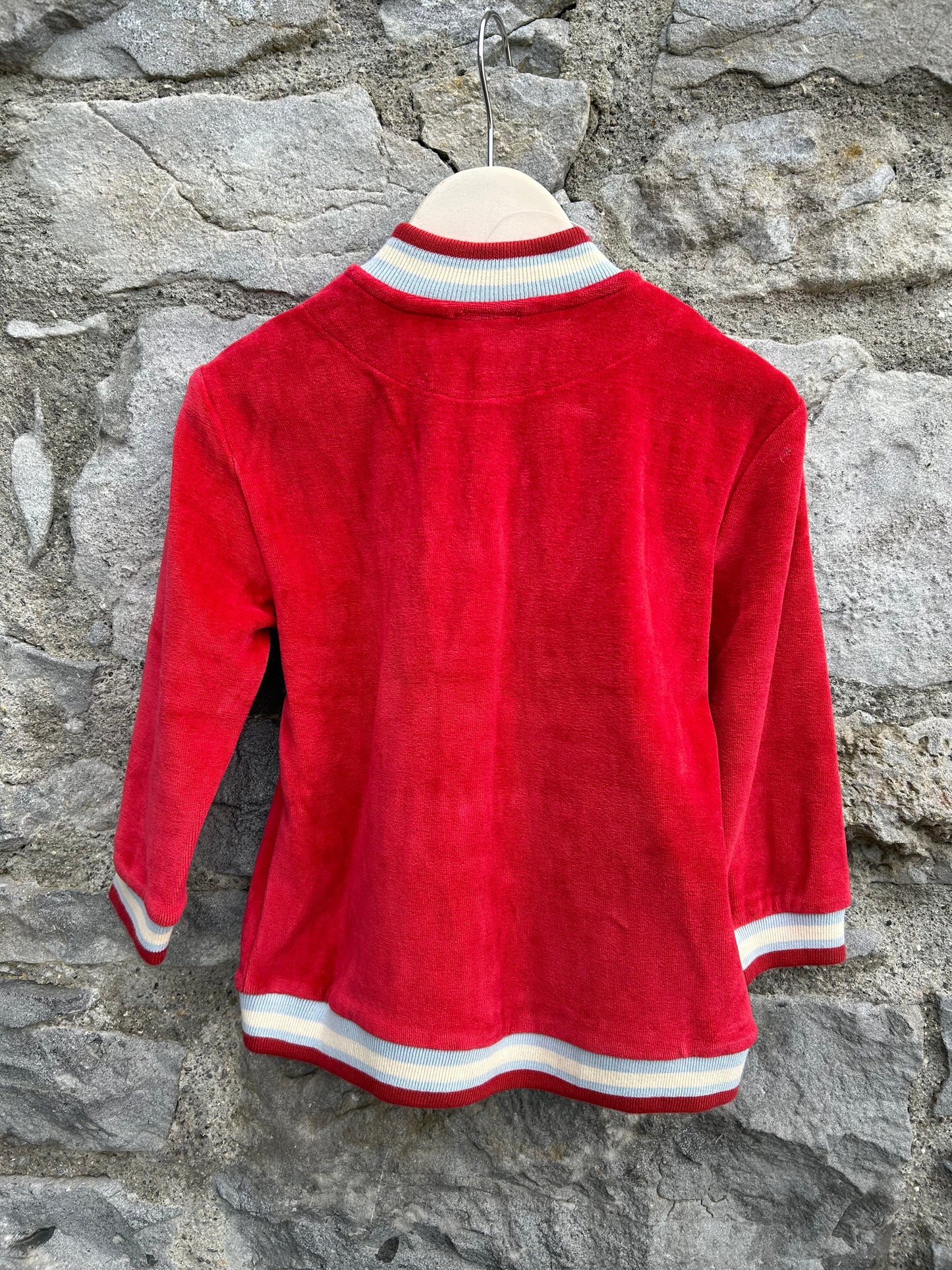 Red velour jacket 18-24m (86-92cm)