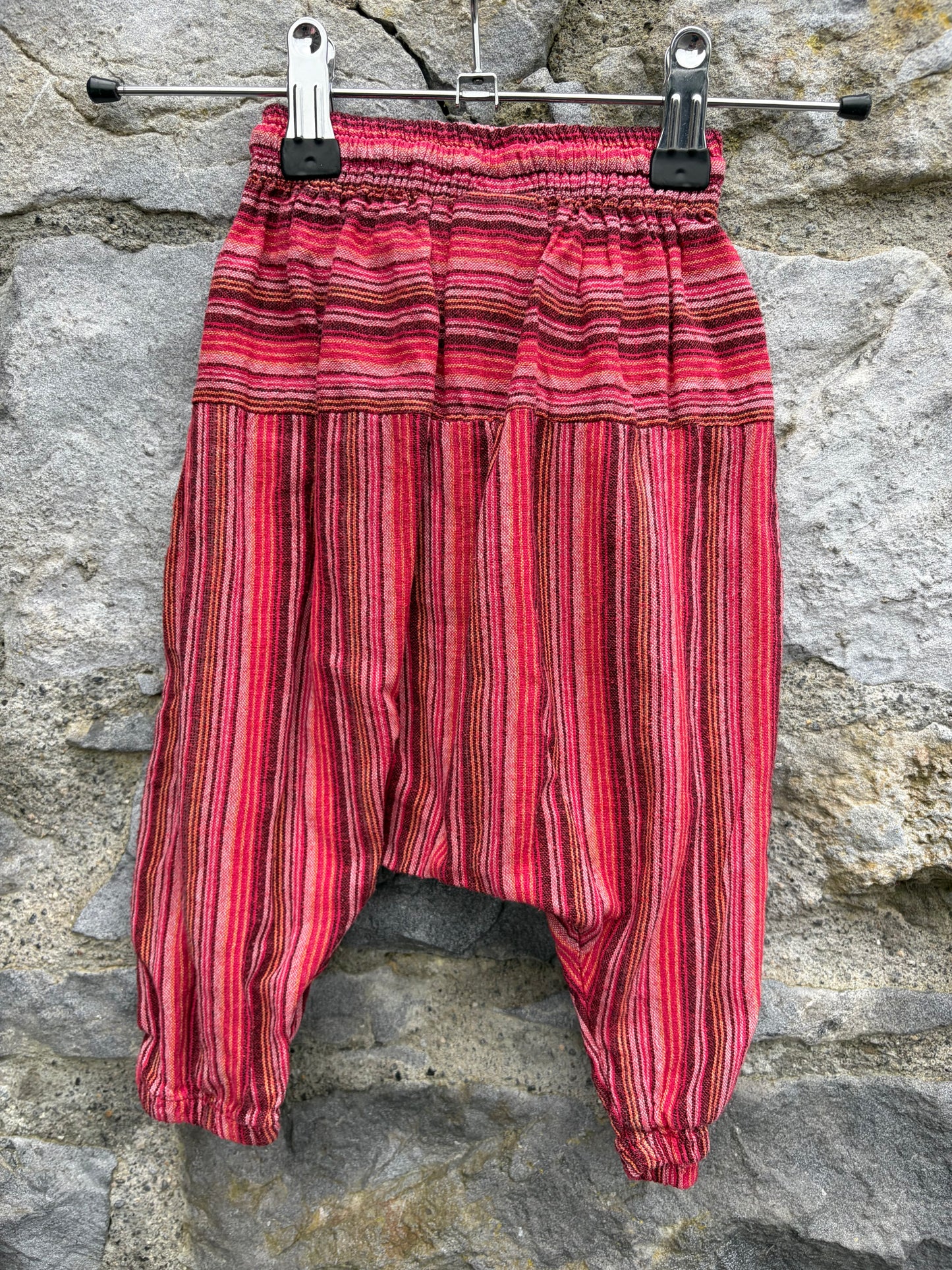 Maroon stripy baggy pants 9m (74cm)