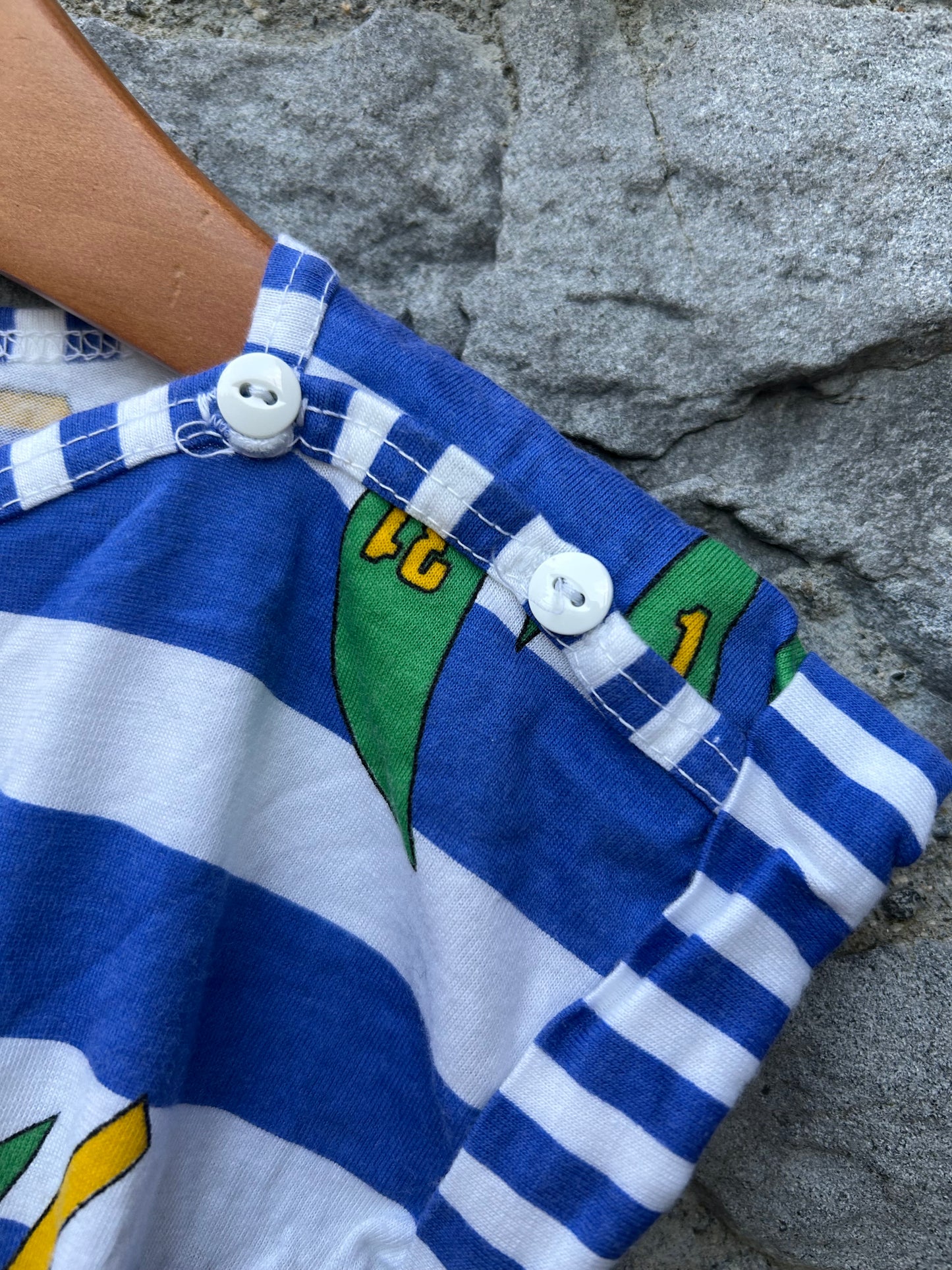 80s blue stripy yachts vest 6m (68cm)