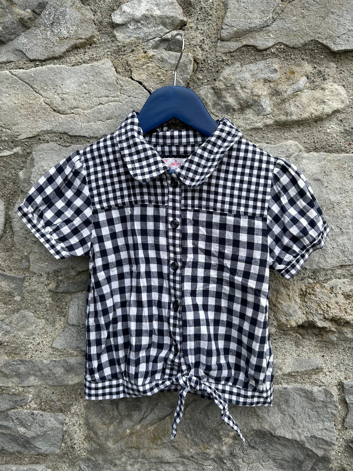 Navy gingham shirt 4-5y (104-110cm)