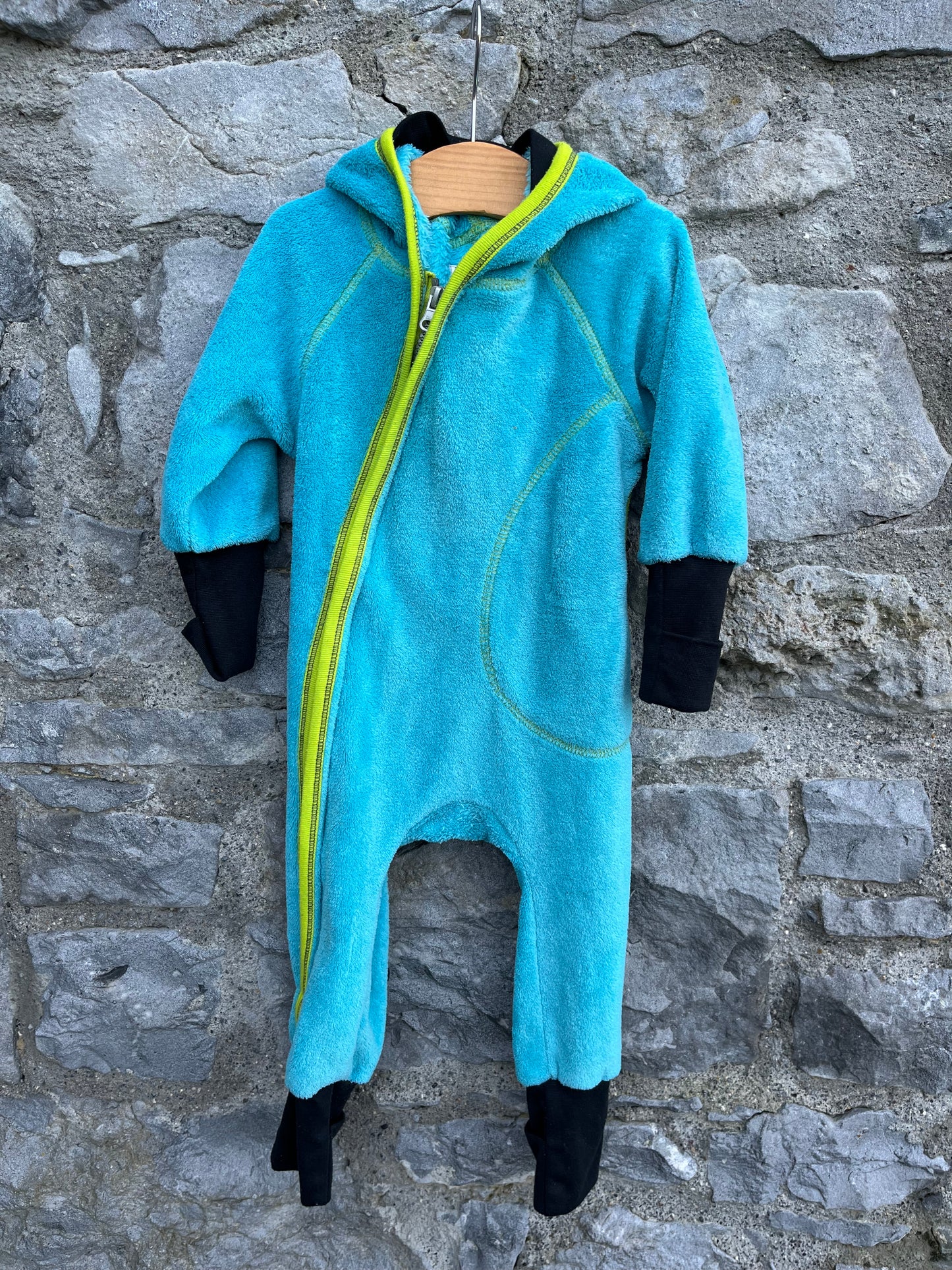 Blue fleece onesie 9m (74cm)