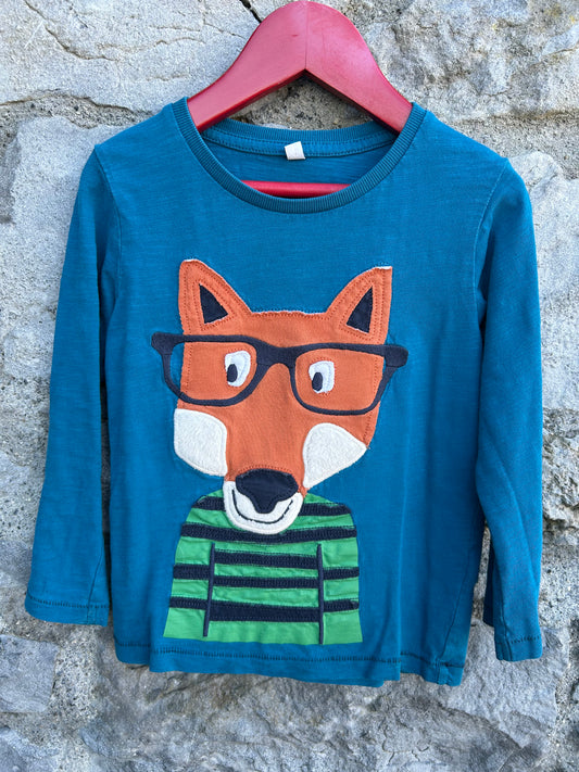 Fox blue top  2-3y (92-98cm)