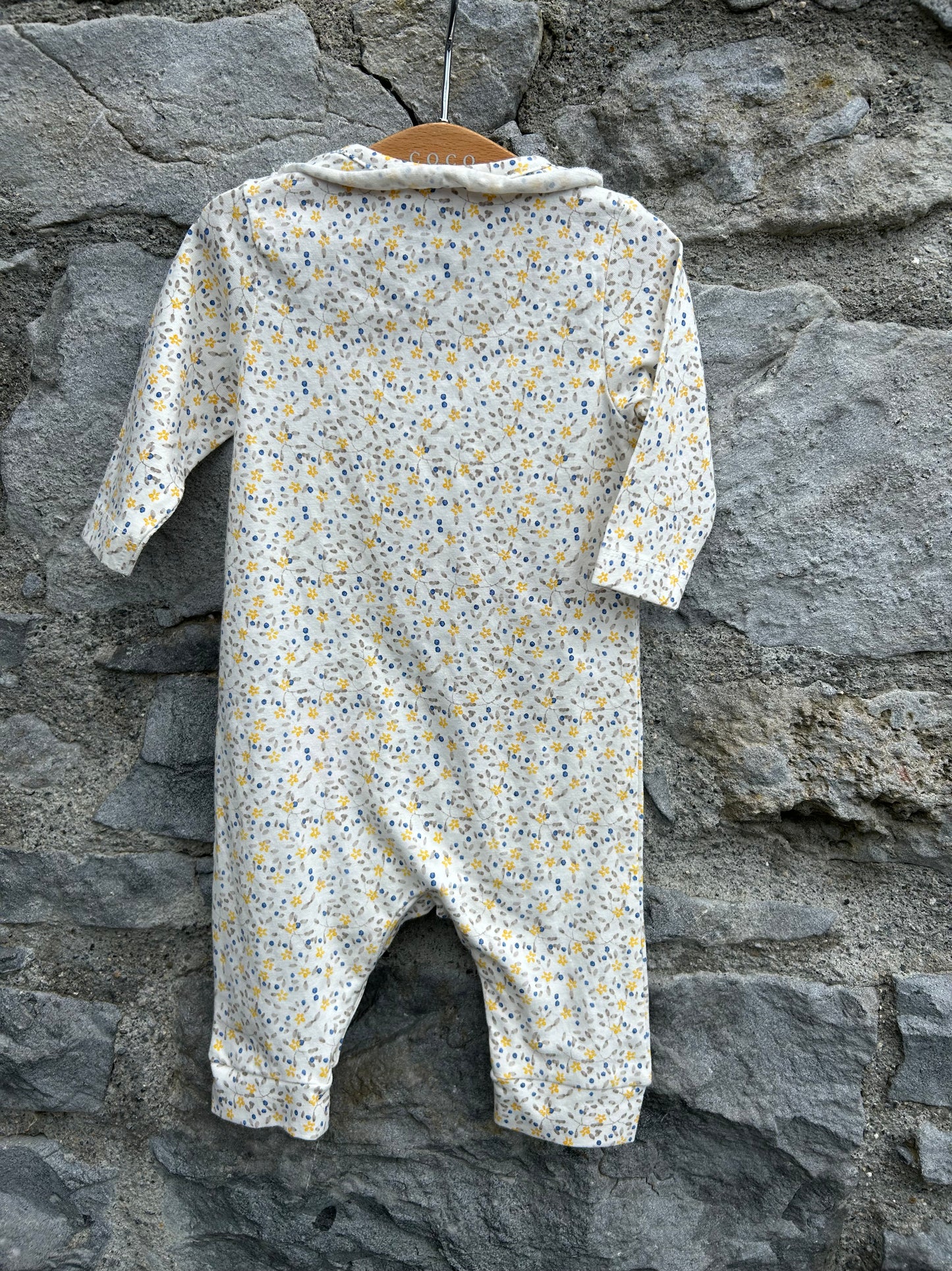 Small yellow flowers onesie 0-1m (50-56cm)