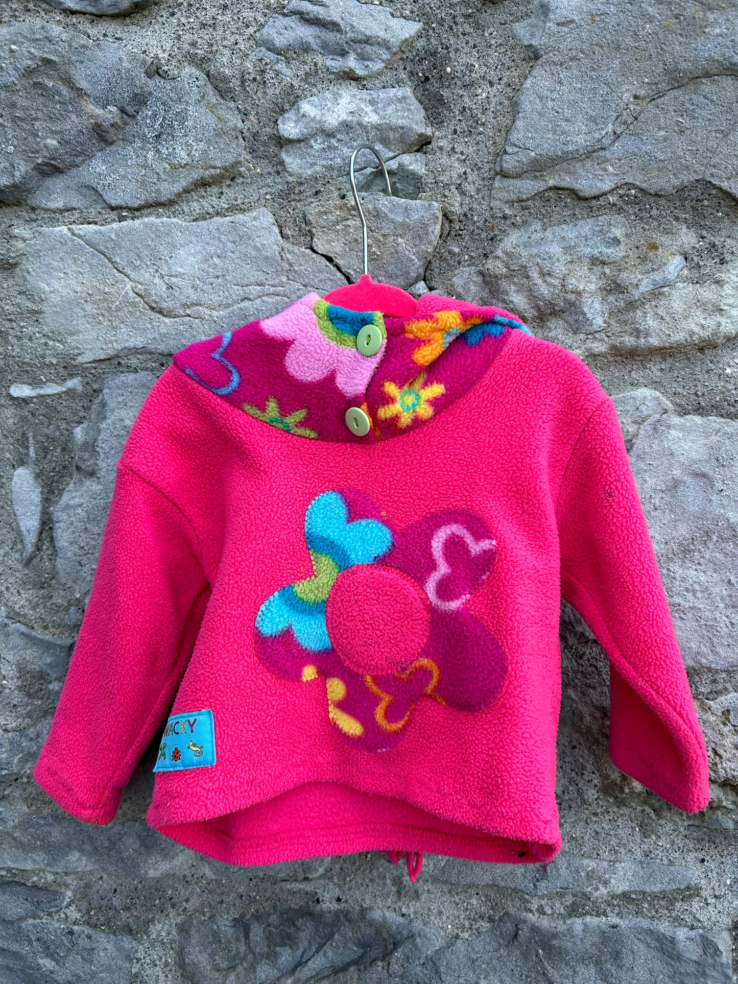 Pixie pink floral fleece 6-12m (68-80cm)
