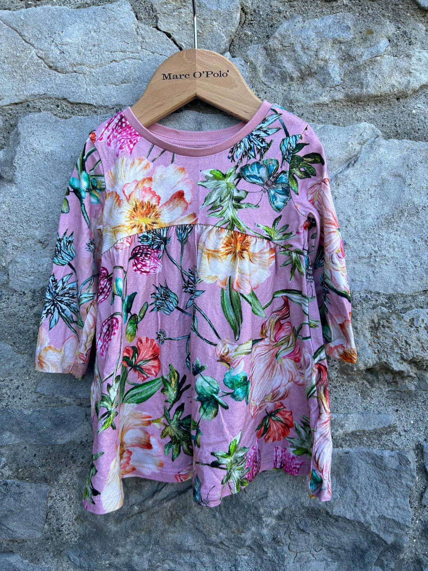 Floral pink dress 6-9m (68-74cm)