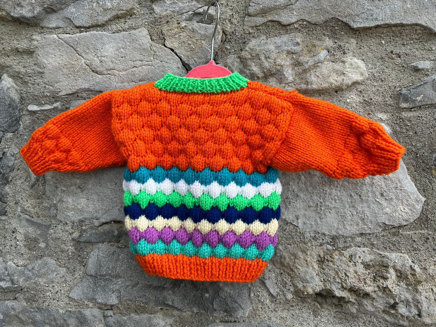 Orange bubble knit cardigan 3m (62cm)