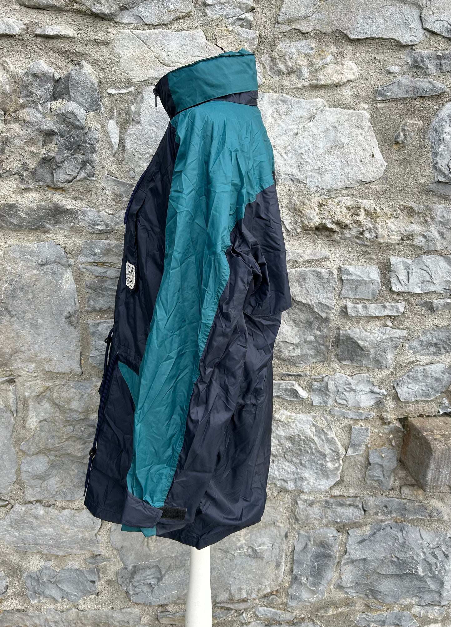 90s navy&green rain jacket Small
