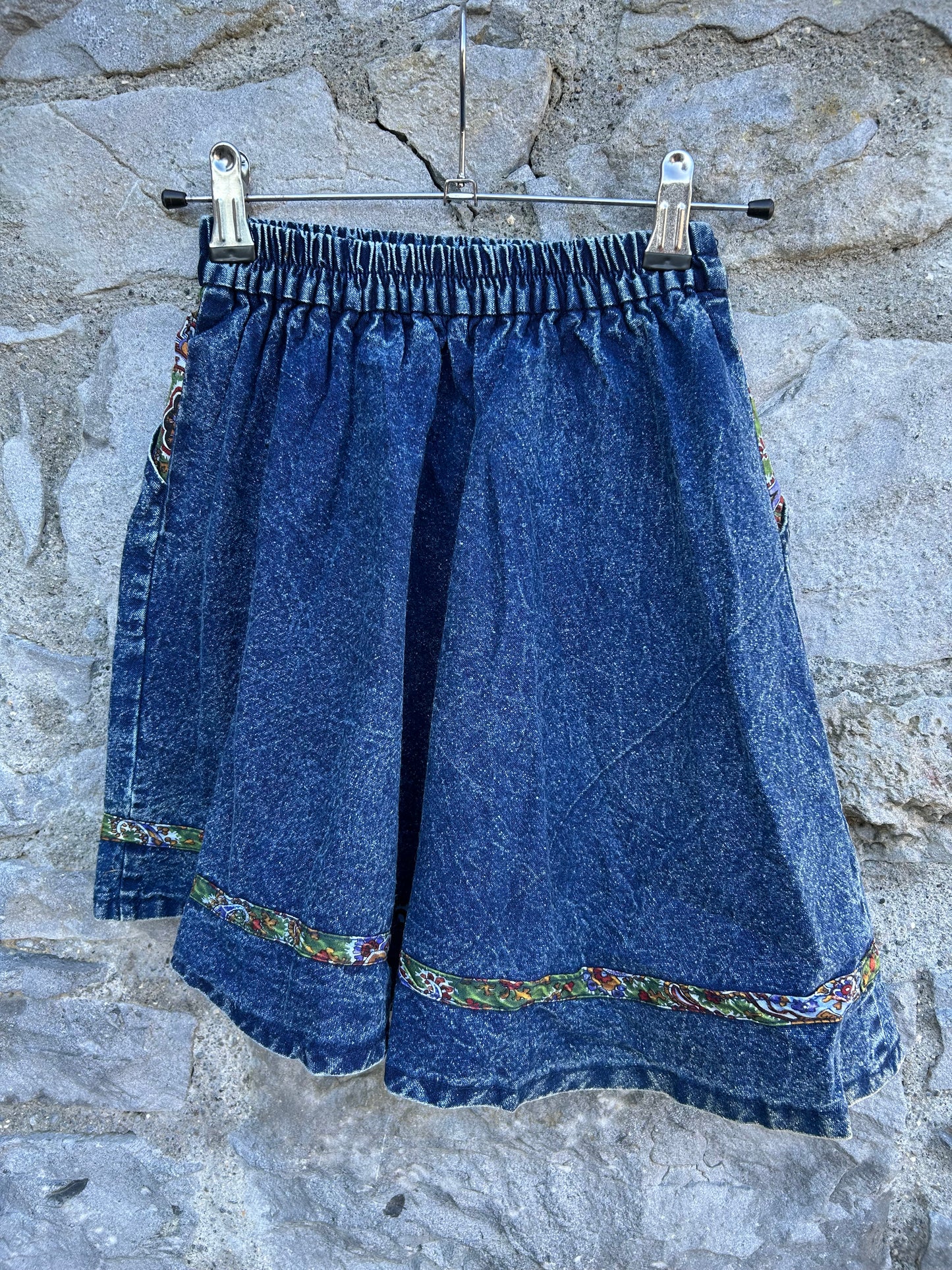 80s denim fruit skirt 8-10y (128-140cm)