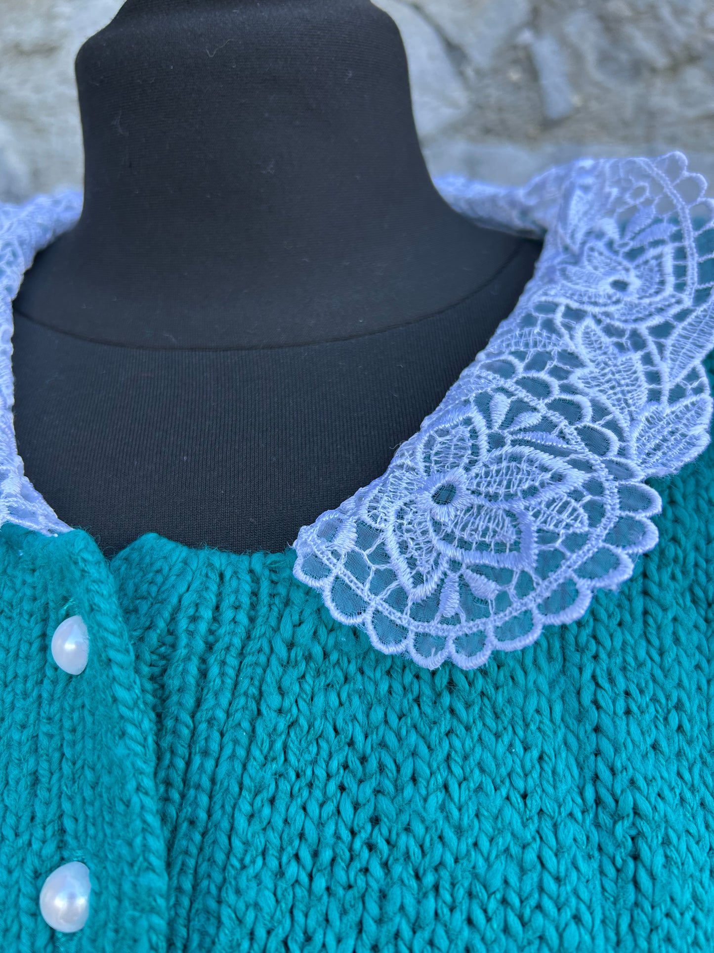 90s teal cardigan uk 12-14