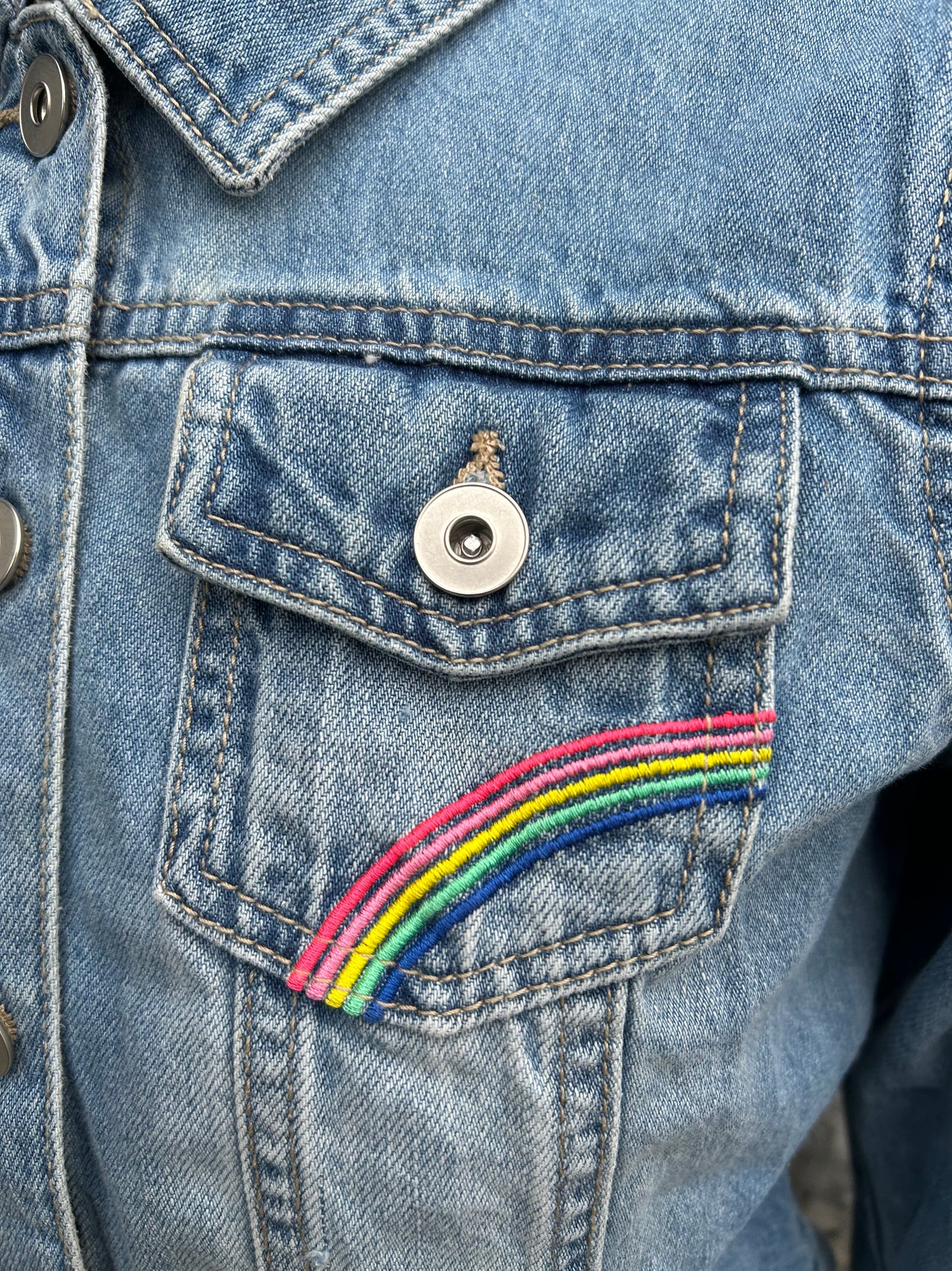 Rainbow smile denim jacket 12-13y (152-158cm)