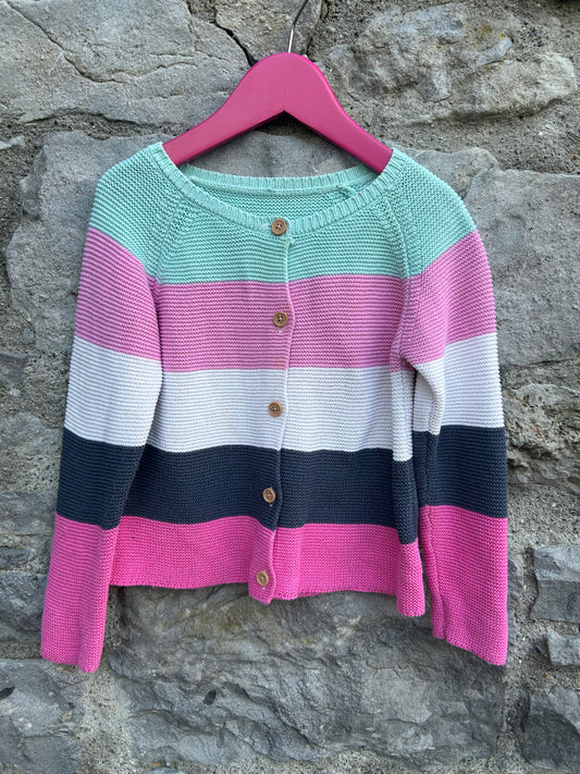 Pink stripy cardigan  3-4y (98-104cm)