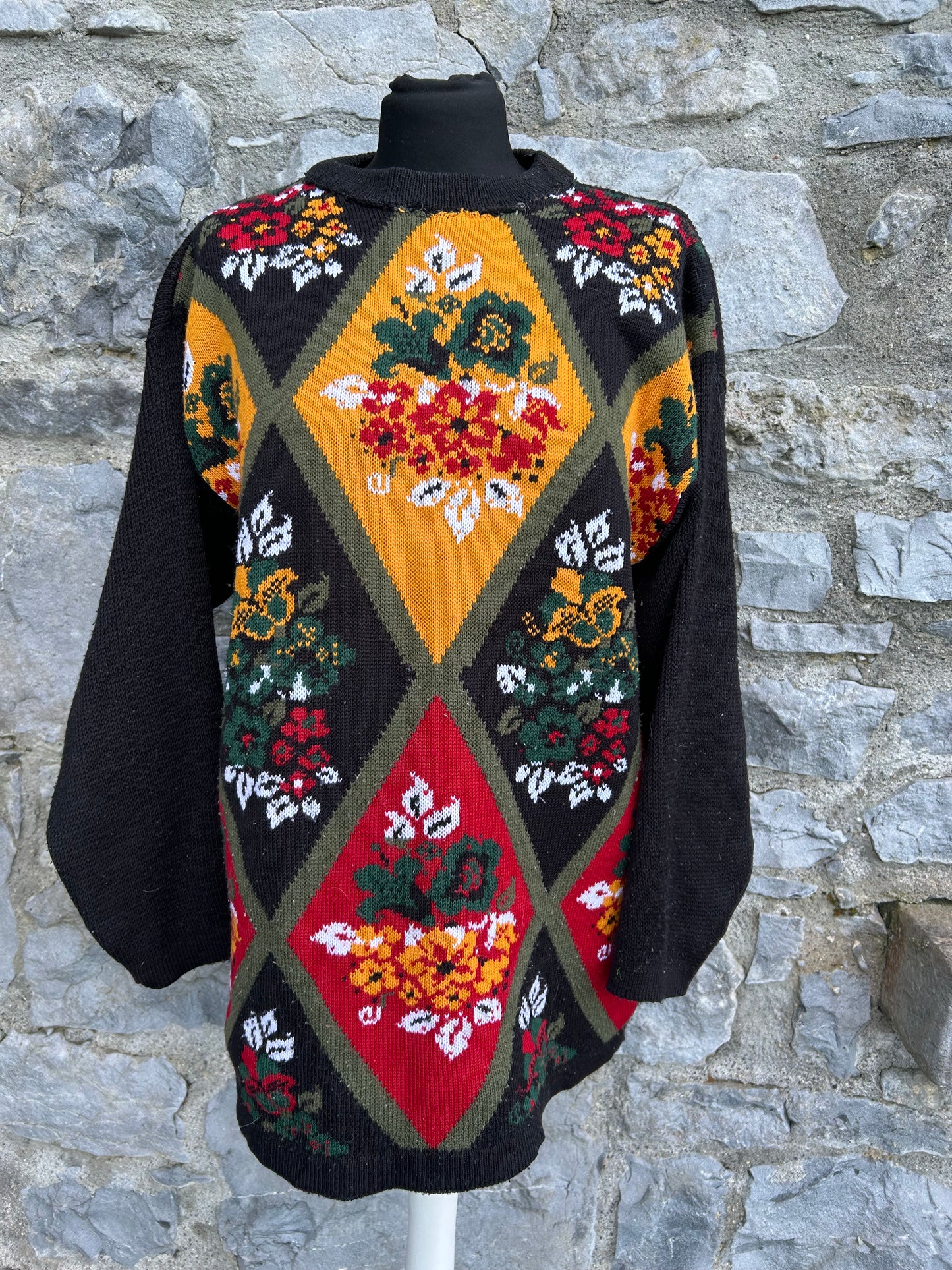 80s floral diamonds jumper uk 12-14