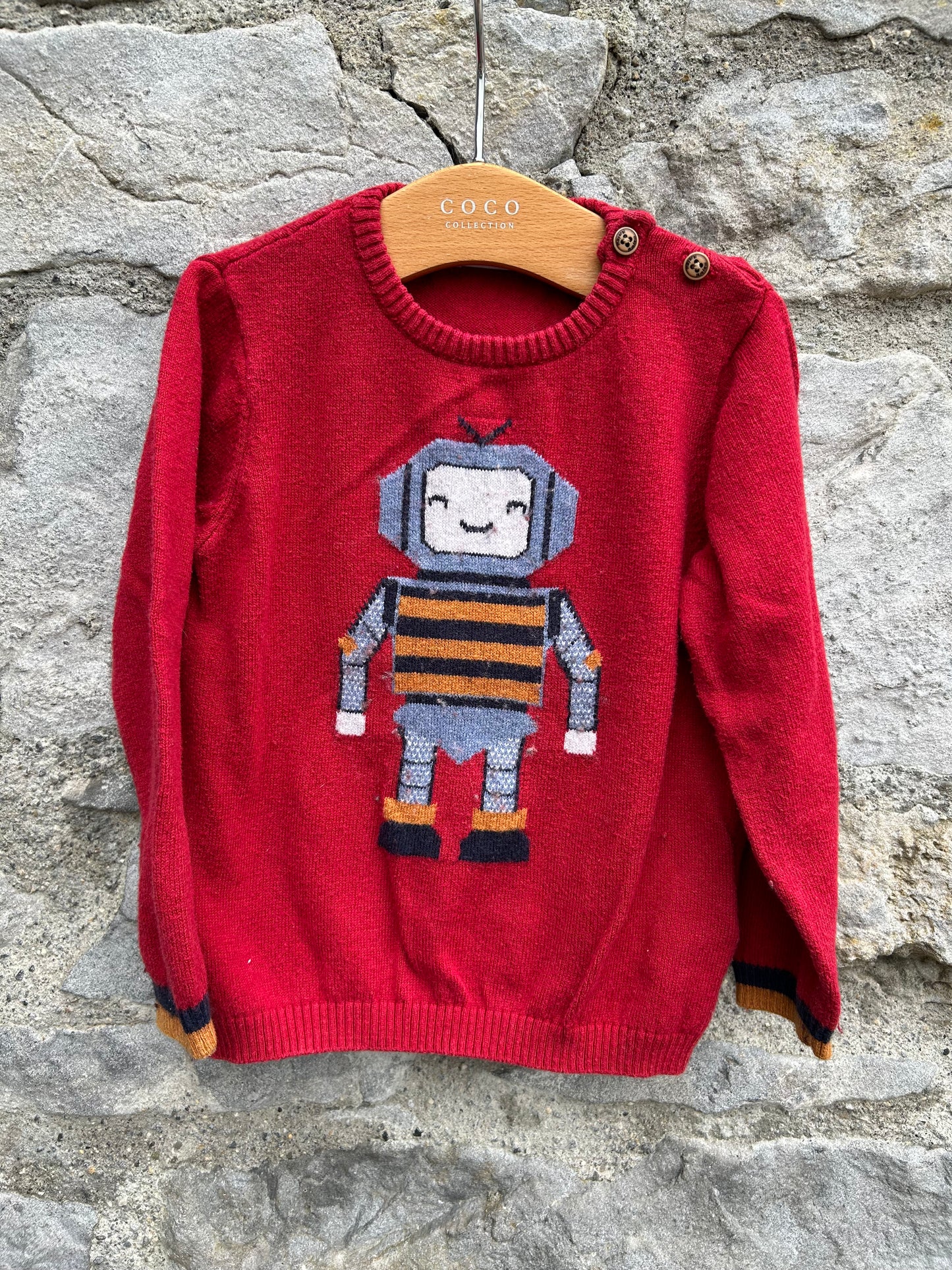Robot red jumper 12-18m (80-86cm)