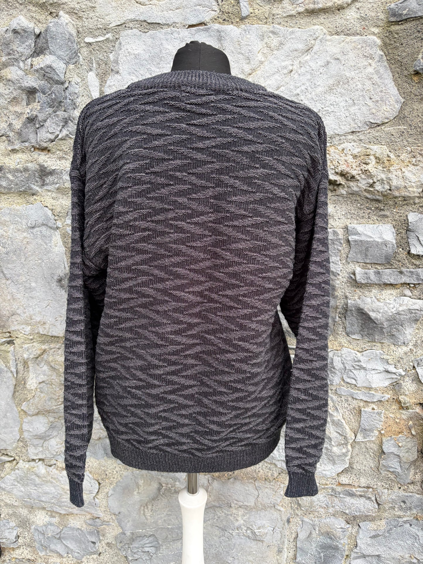 90s chevron grey jumper Small