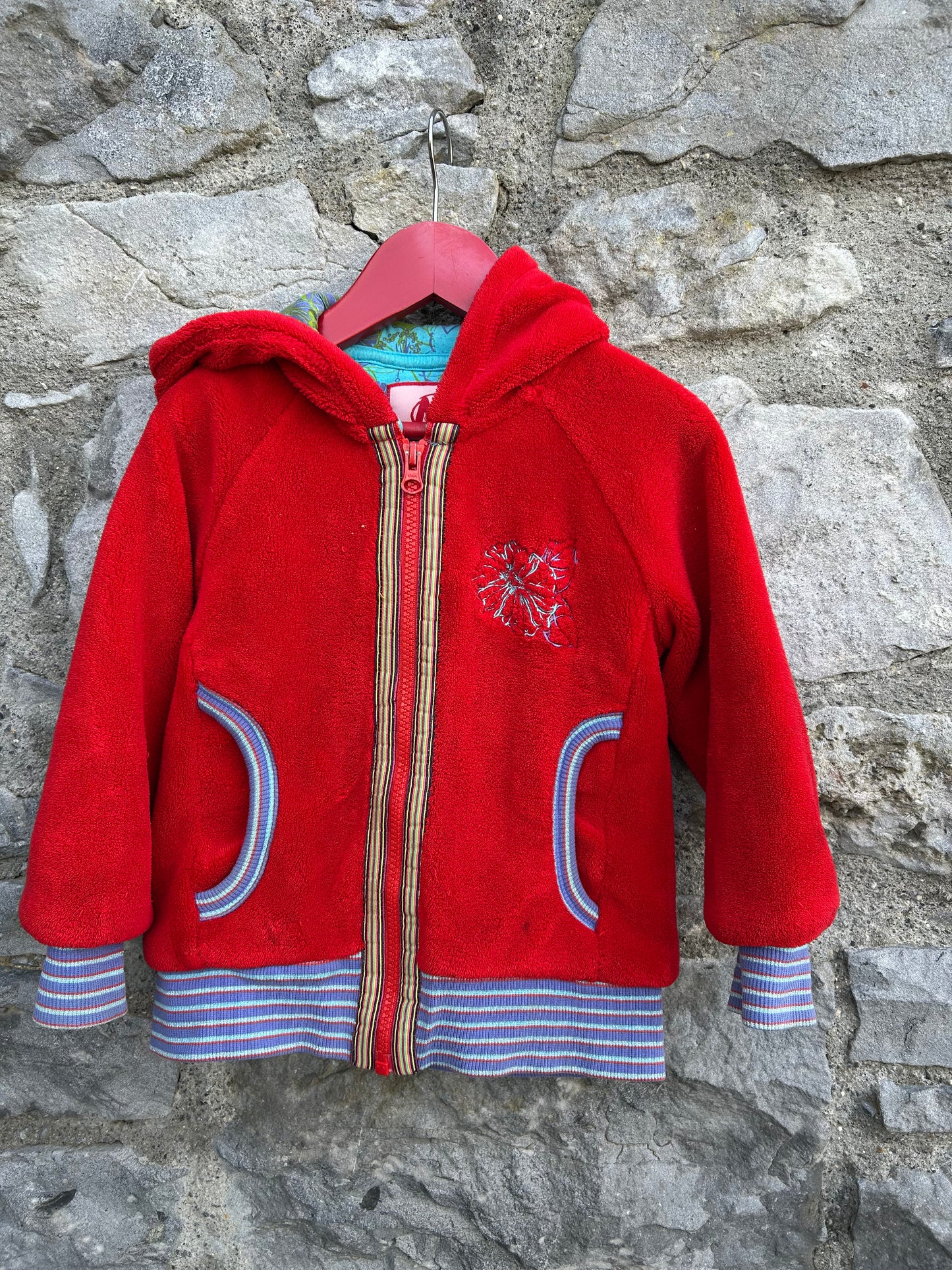 Parrot red fleece hoodie 4y (104cm)