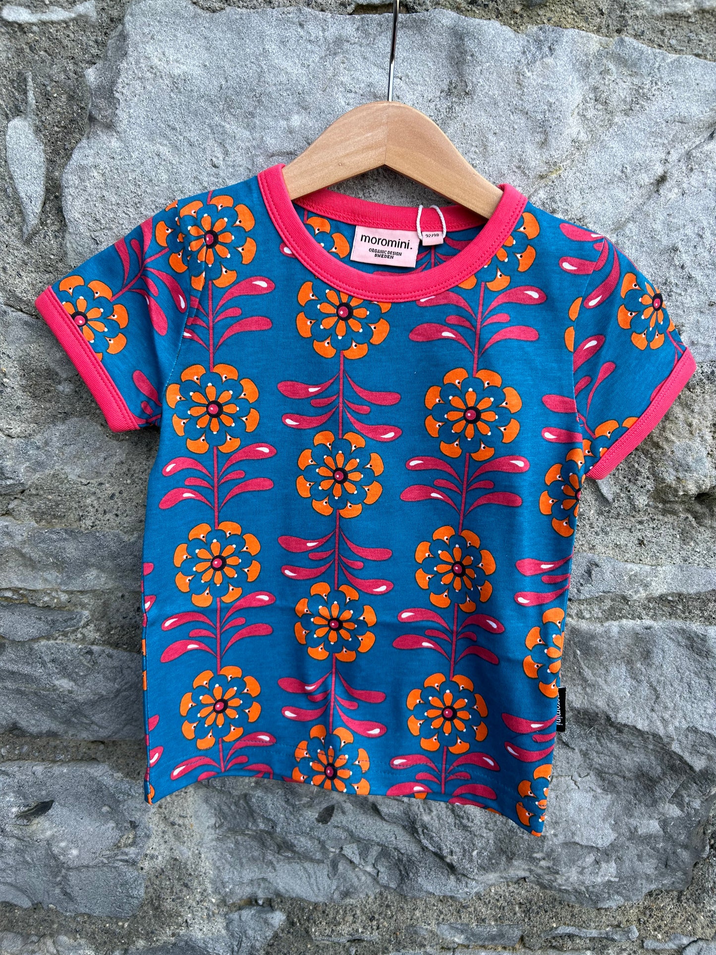 Blue floral t-shirt 2-3y (92-98cm)
