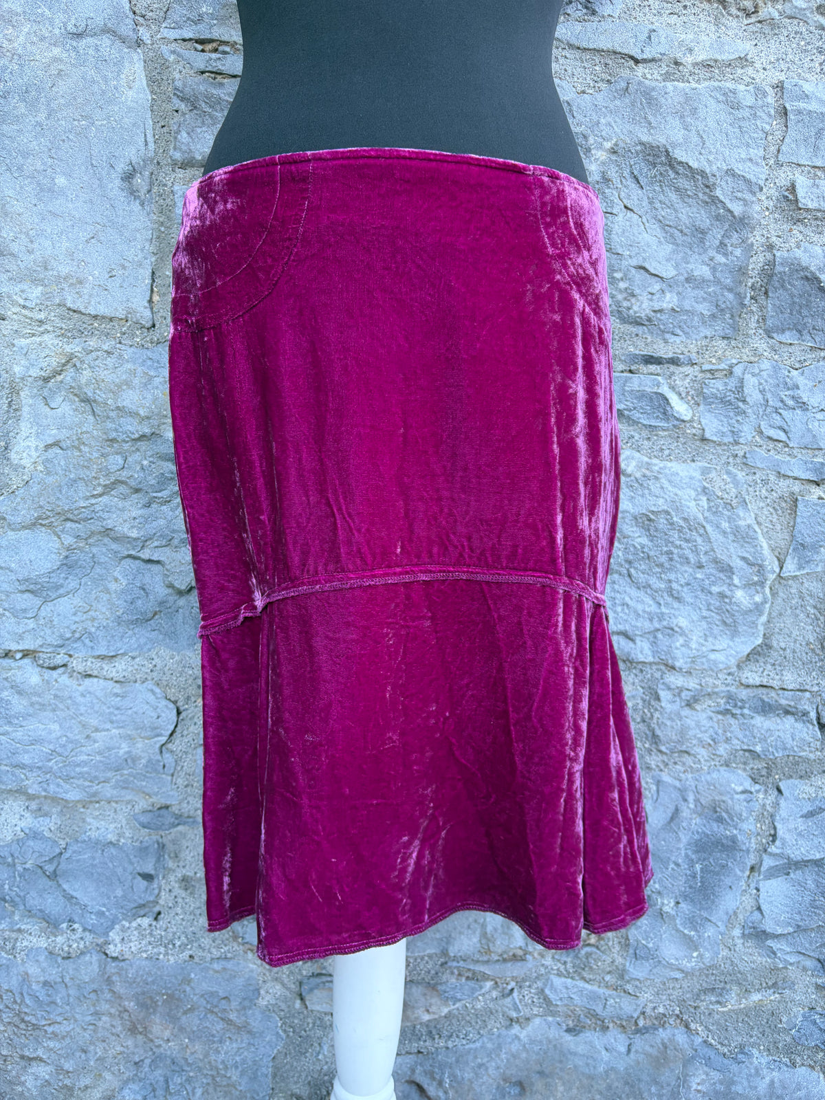 Y2K magenta velvet skirt uk 12