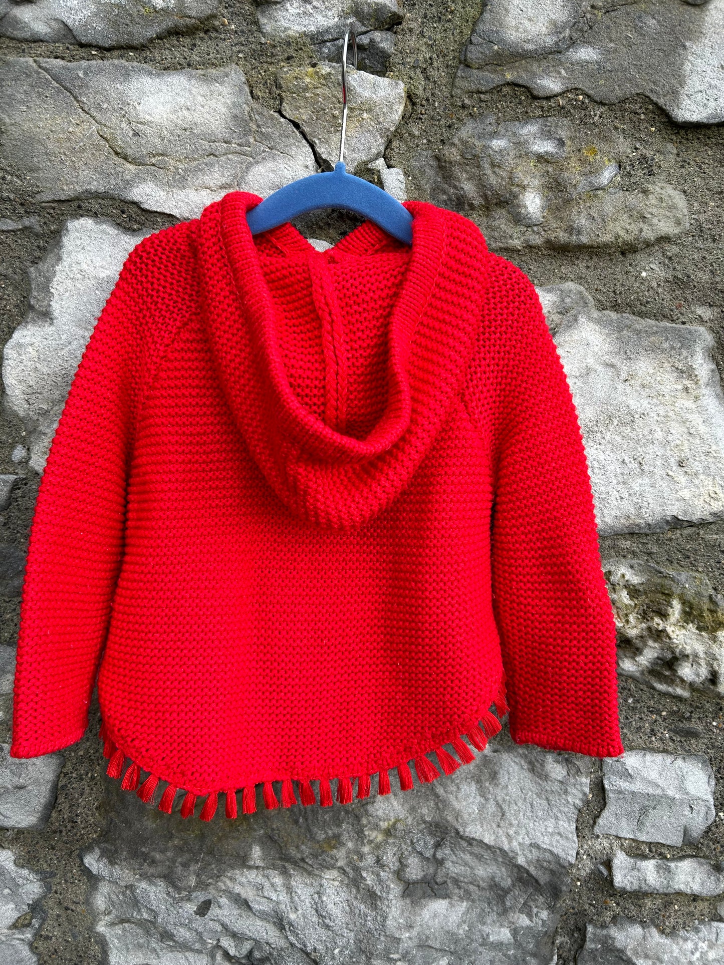 Red tassel hooded jumper 18-24m (86-92cm)