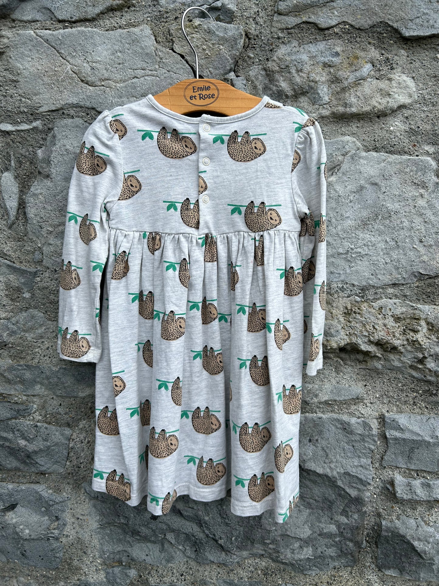 Sloths grey dress 18-24m (86-92cm)