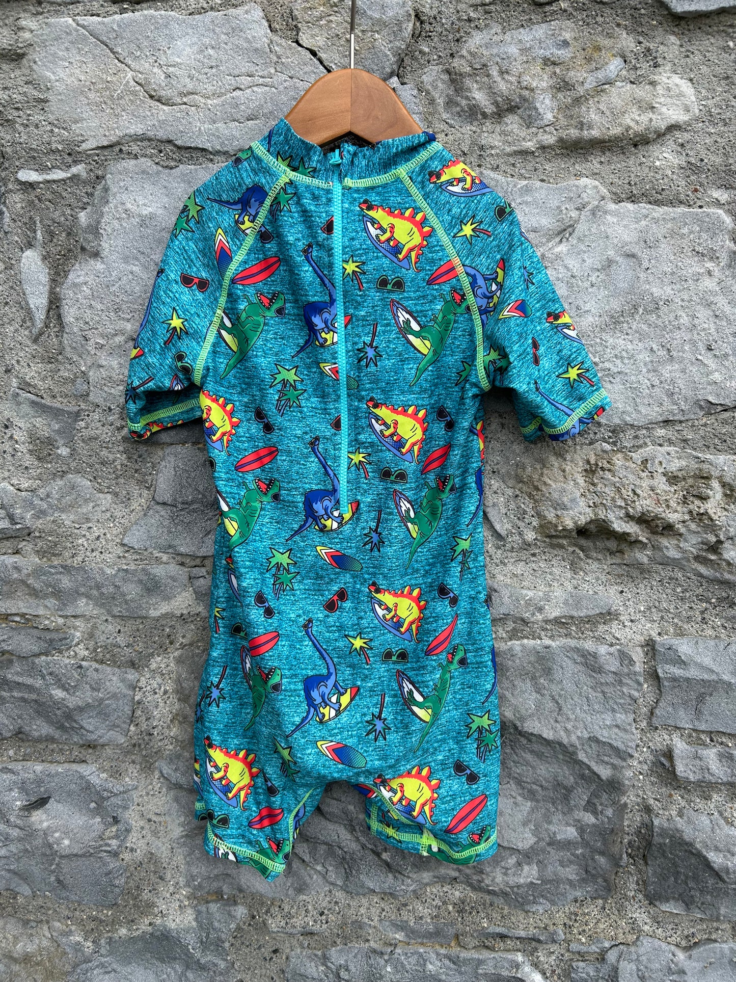 Surfing dinosaurs green swim suit 3-4y (98-104cm)