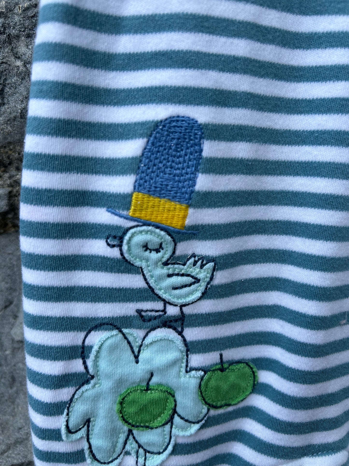 Blue stripy dungarees 3-6m (62-68cm)