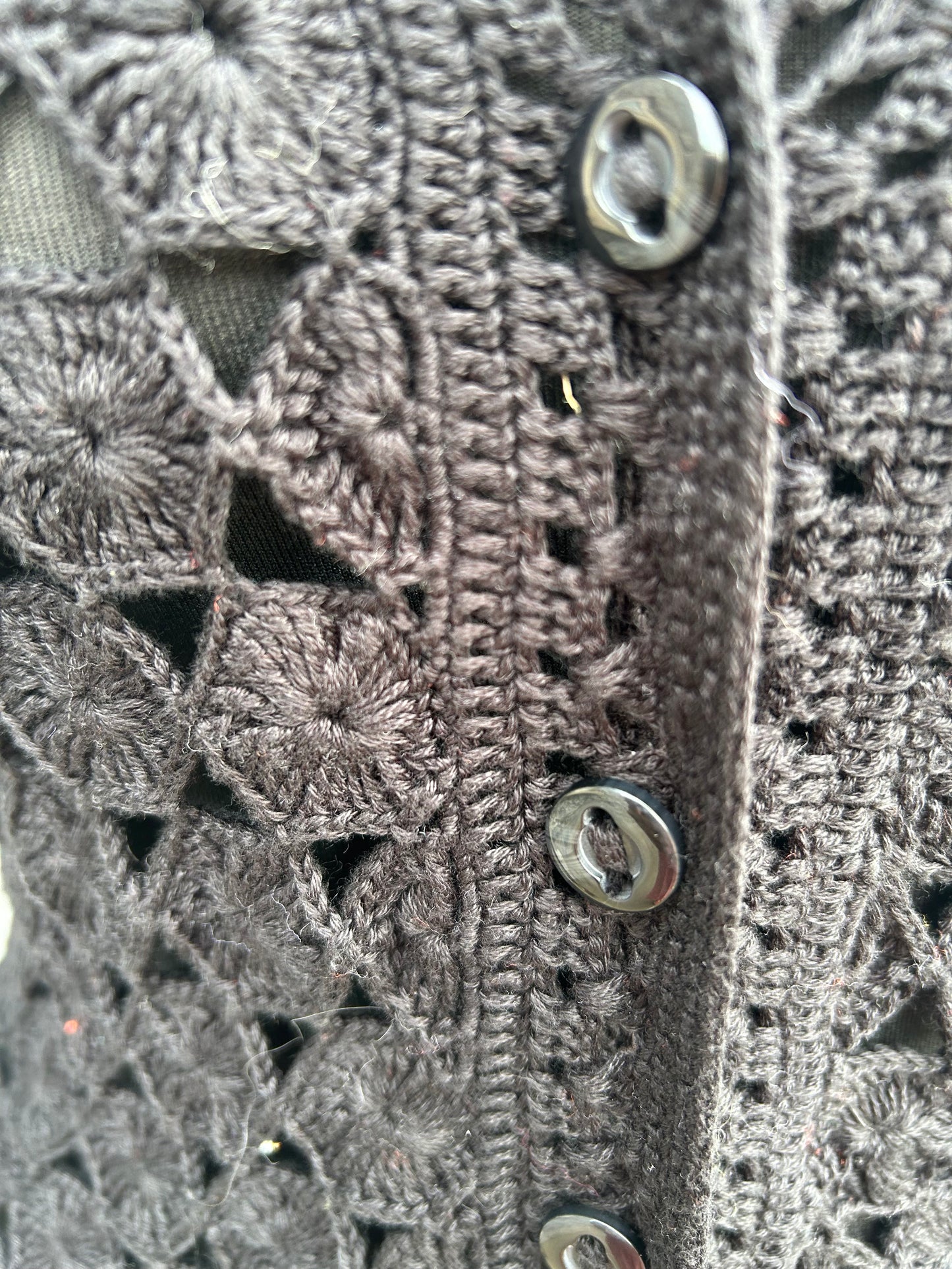 Black crochet cardigan uk 8