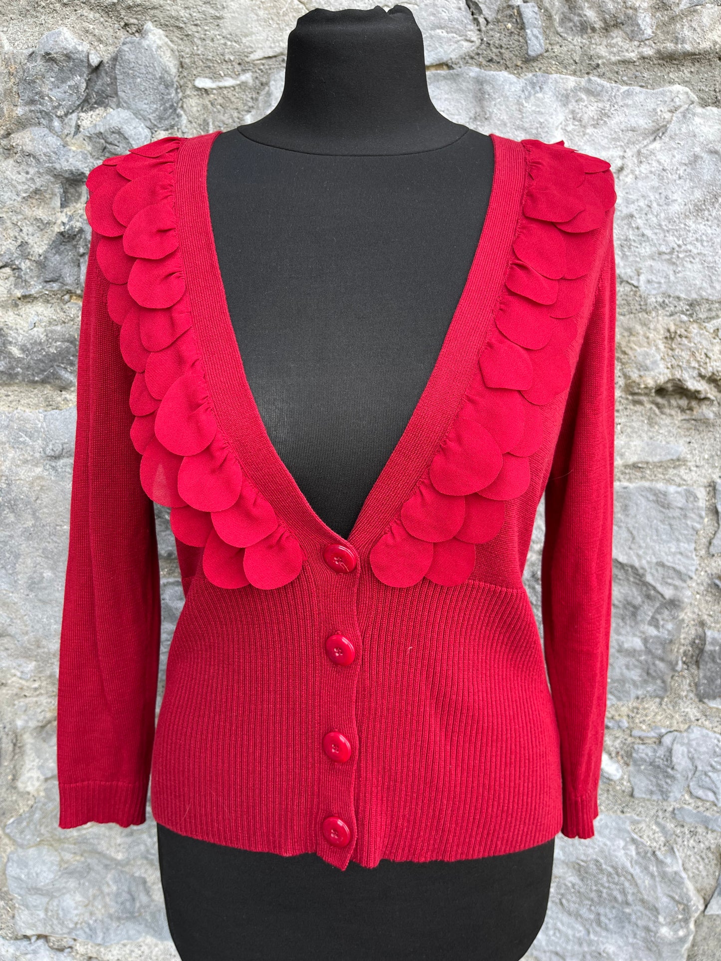 Dark Red cardigan uk 10-12