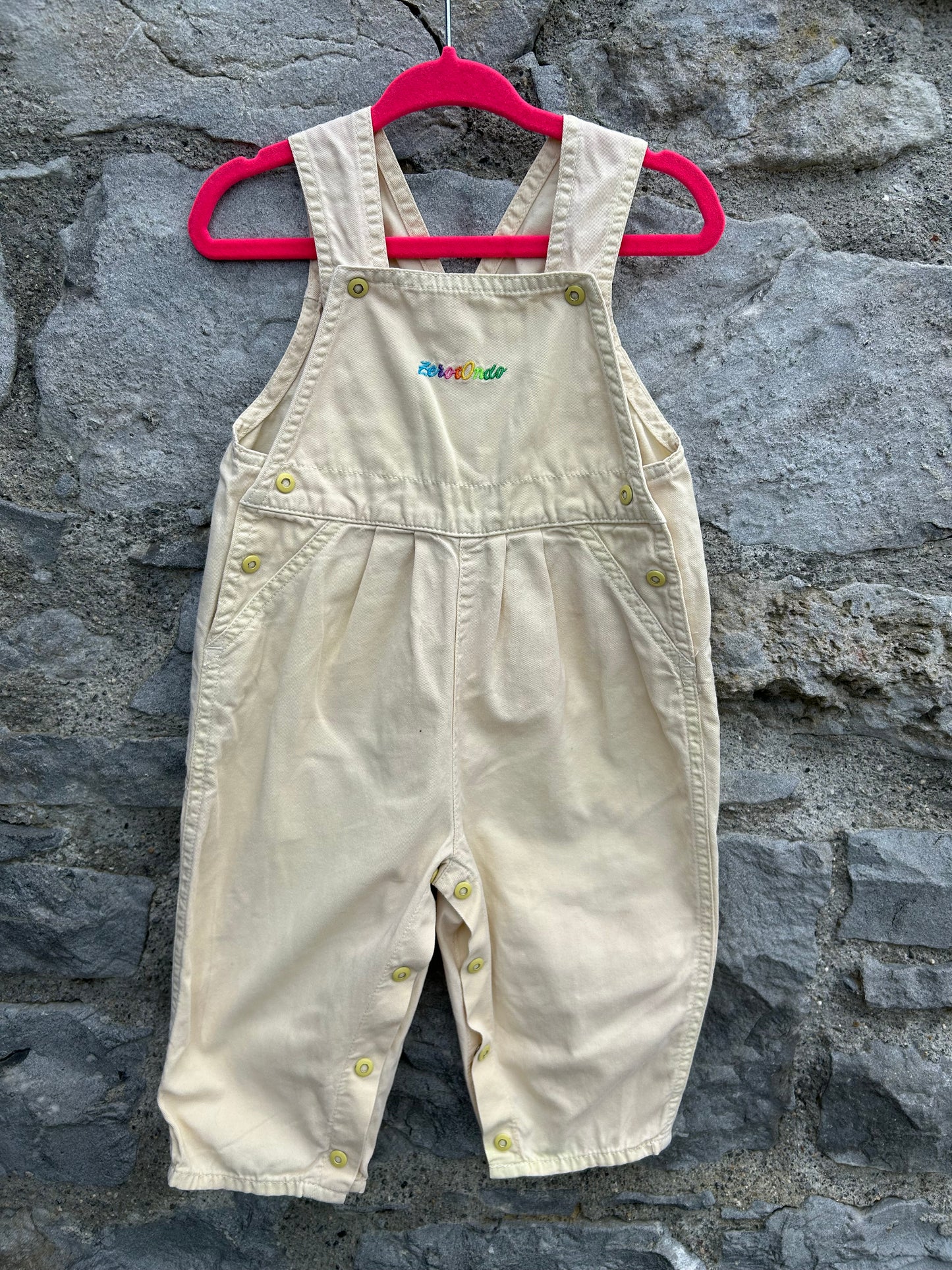 90s beige dungarees 9-12m (74-80cm)