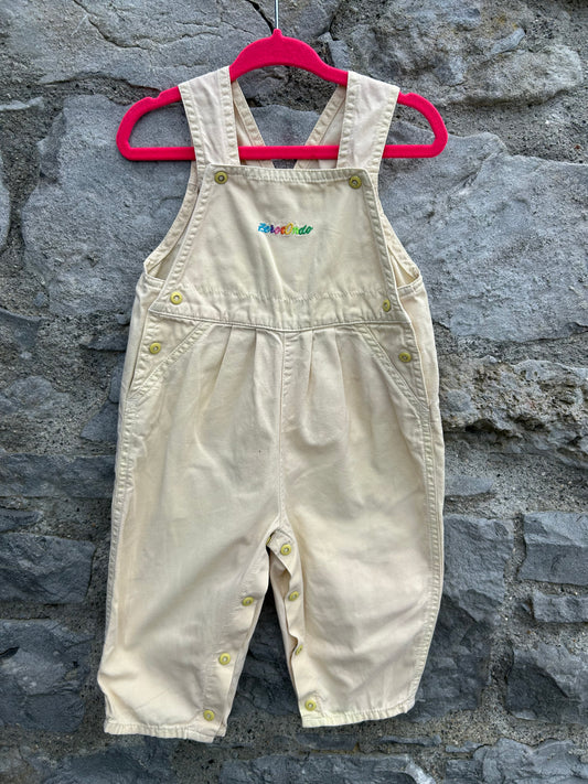90s beige dungarees  9-12m (74-80cm)