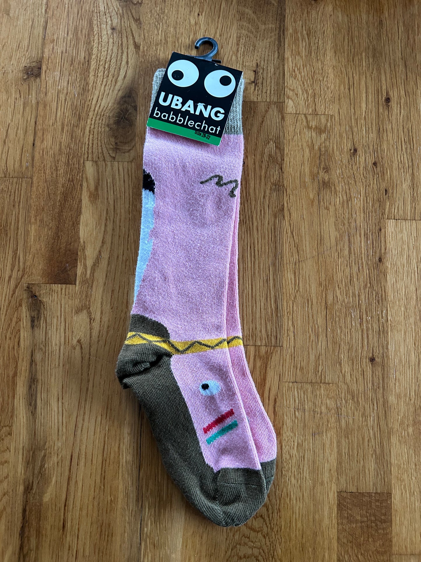 Pink&brown long socks uk 11-13 (eu 29-32)