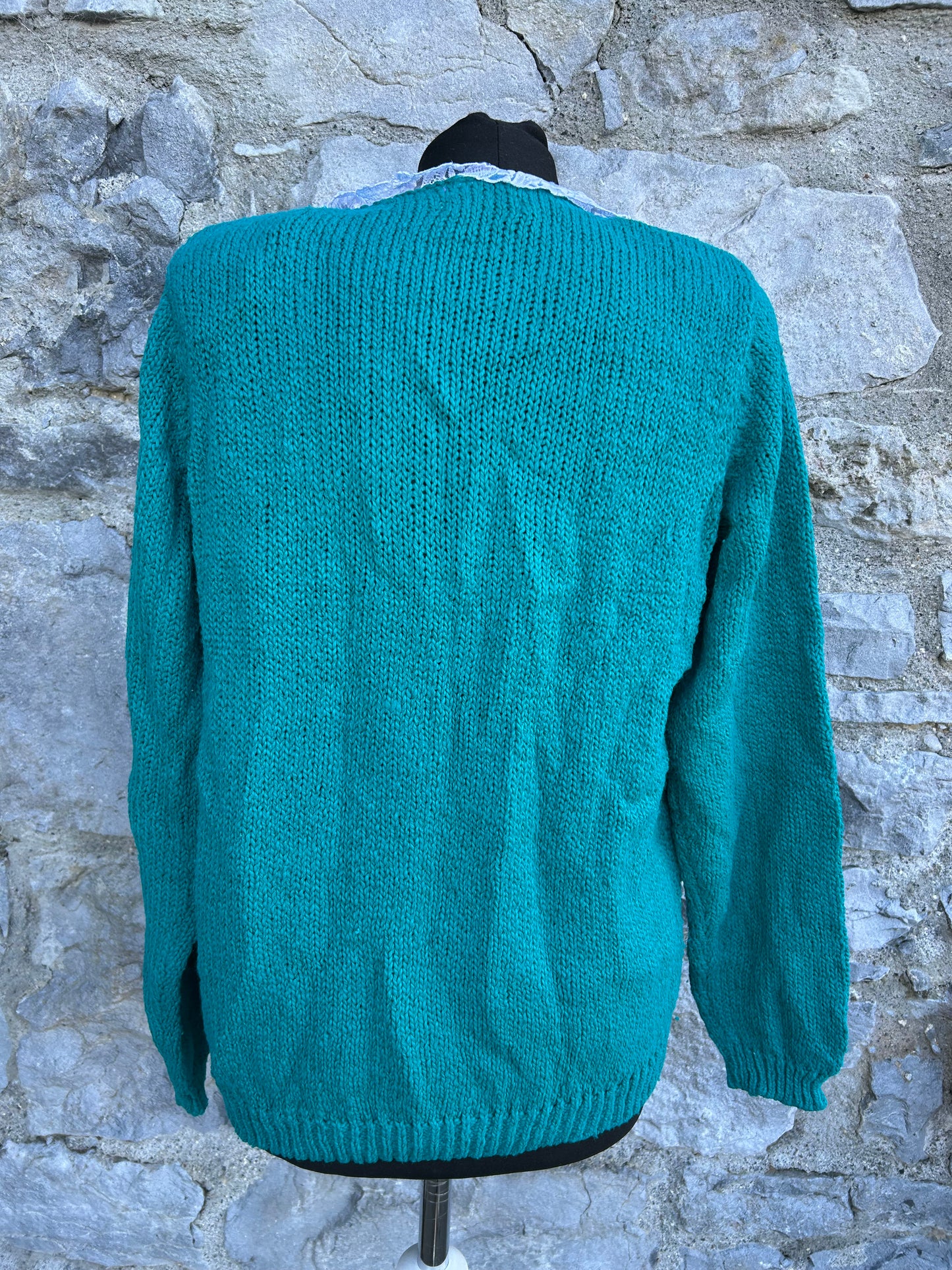 90s teal cardigan uk 12-14