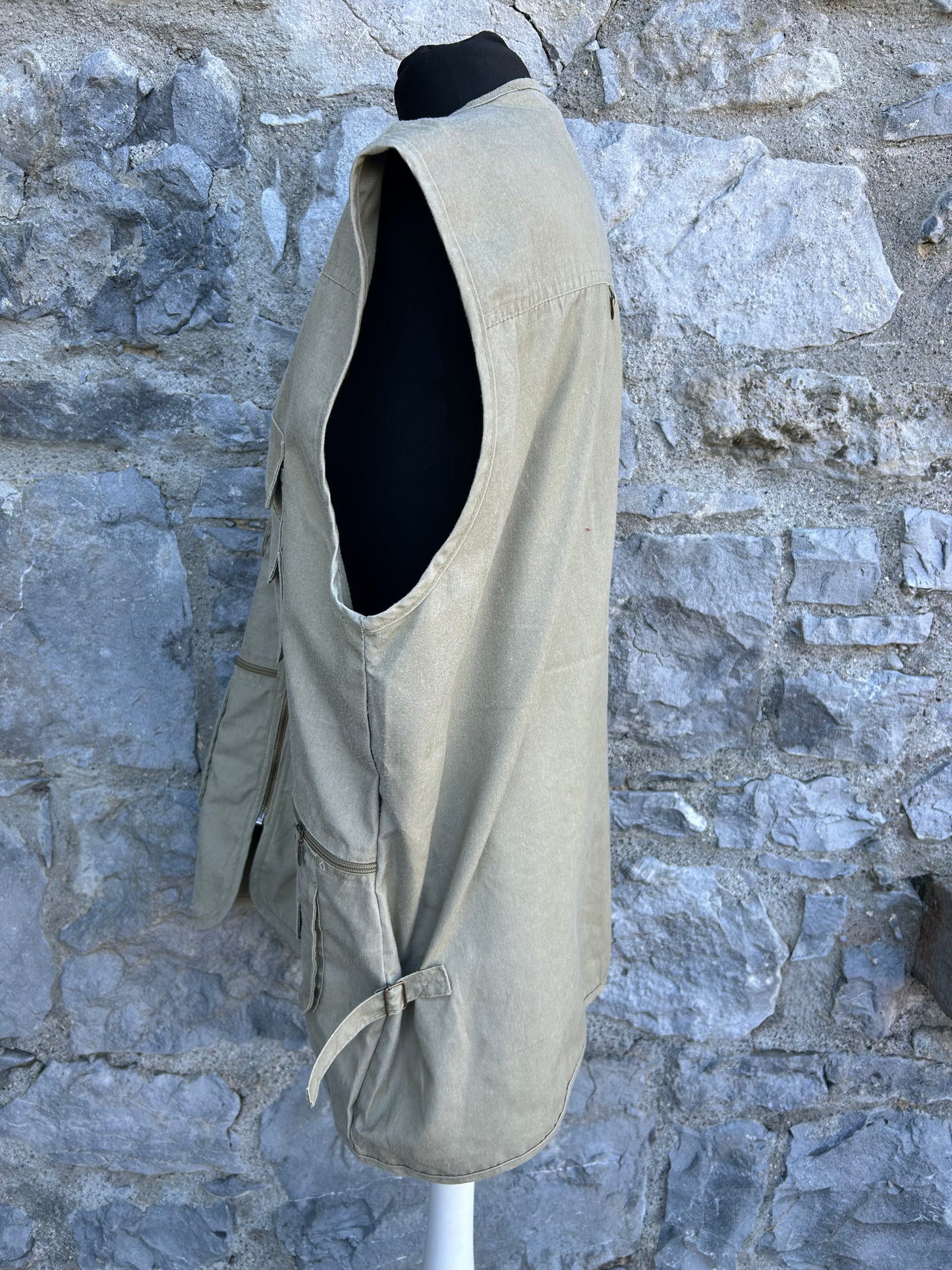 90s beige combat gilet L/XL