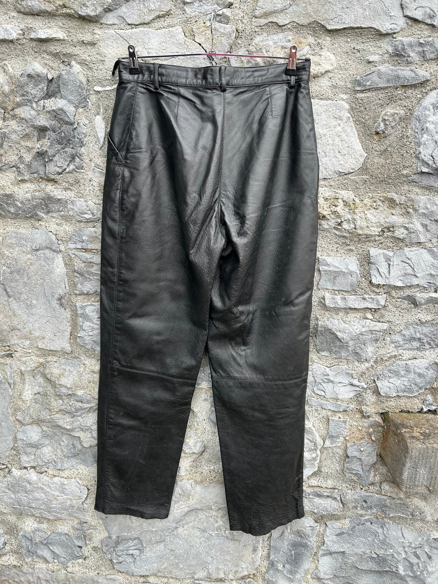 90s black leather pants uk 14