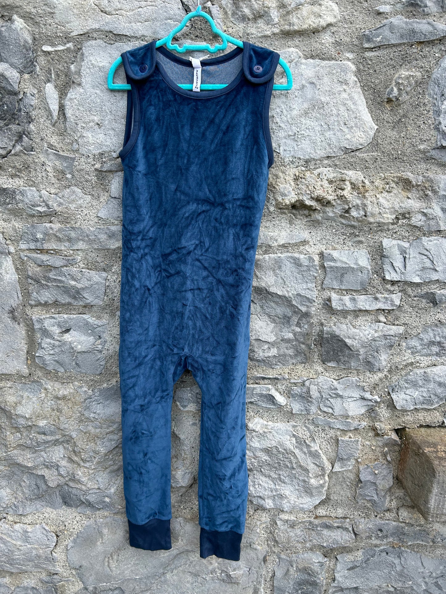 Navy velour playsuit 5-6y (110-116cm)