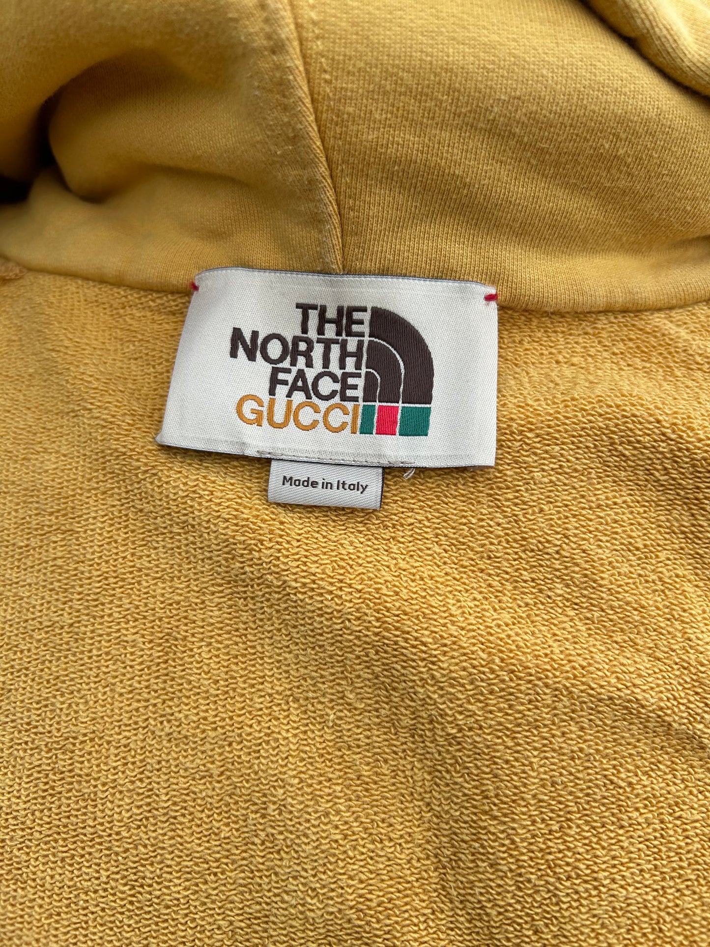 The North Face x Gucci Web Print Cotton Sweatshirt 'Yellow' Medium