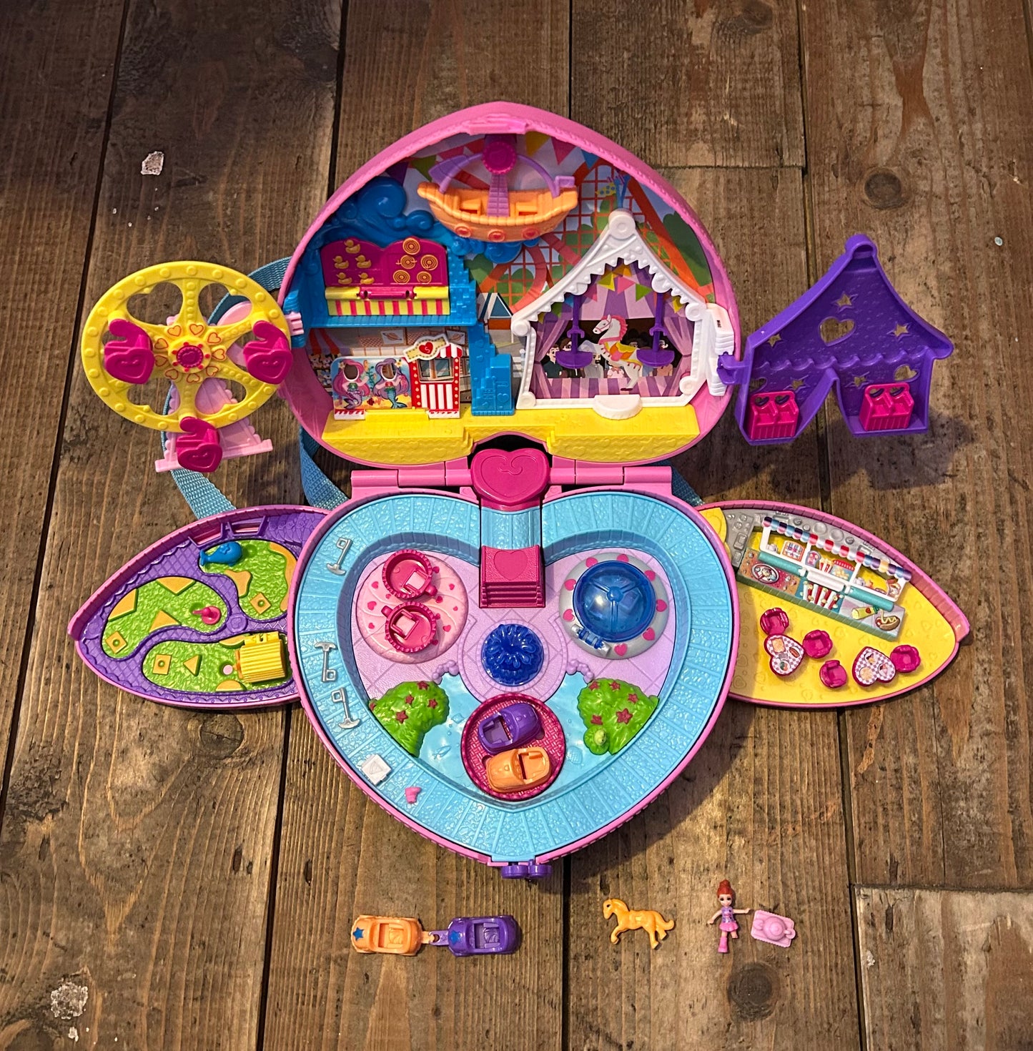 Pink heart backpack funfair
