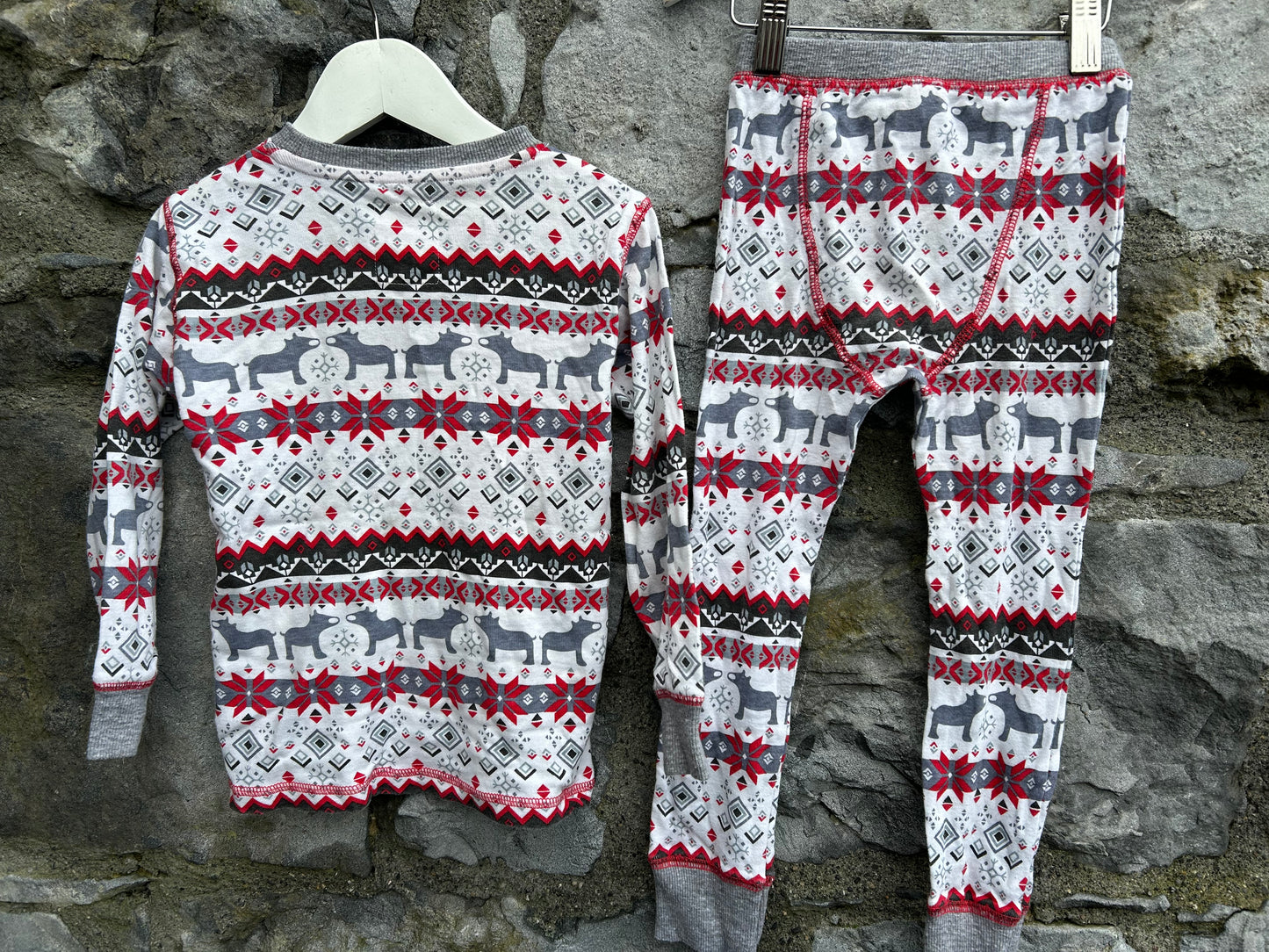 Polar bears grey geometric pjs 3-4y (98-104cm)