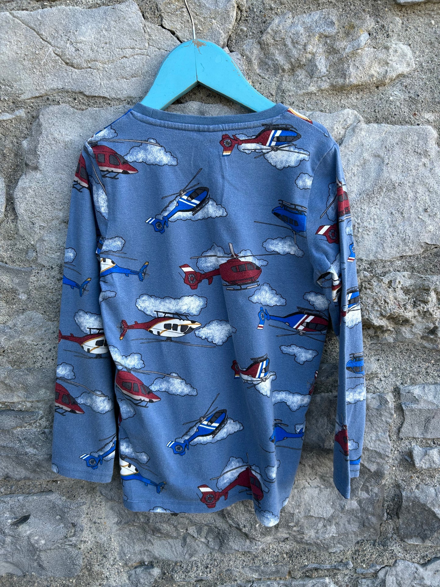 Helicopters blue top 6y (116cm)