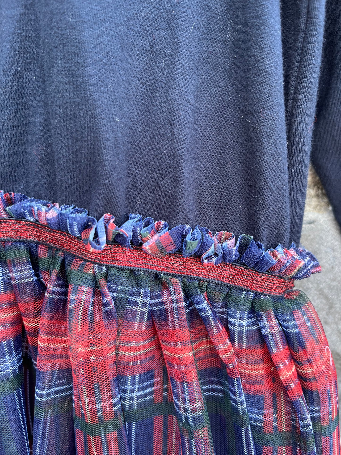 Navy&tartan dress 11y (146cm)