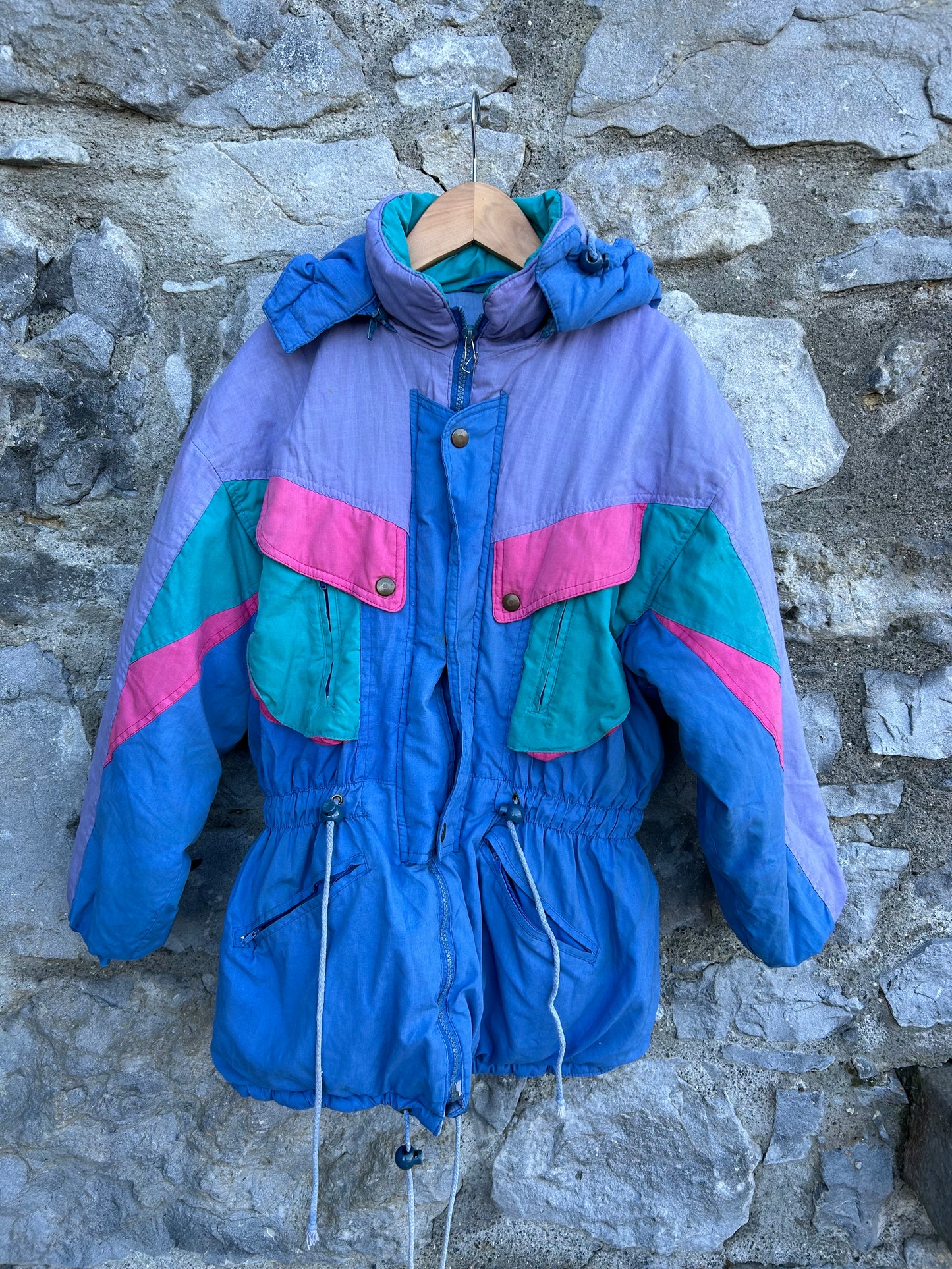 80s pink&blue winter jacket 10-11y (140-146cm)