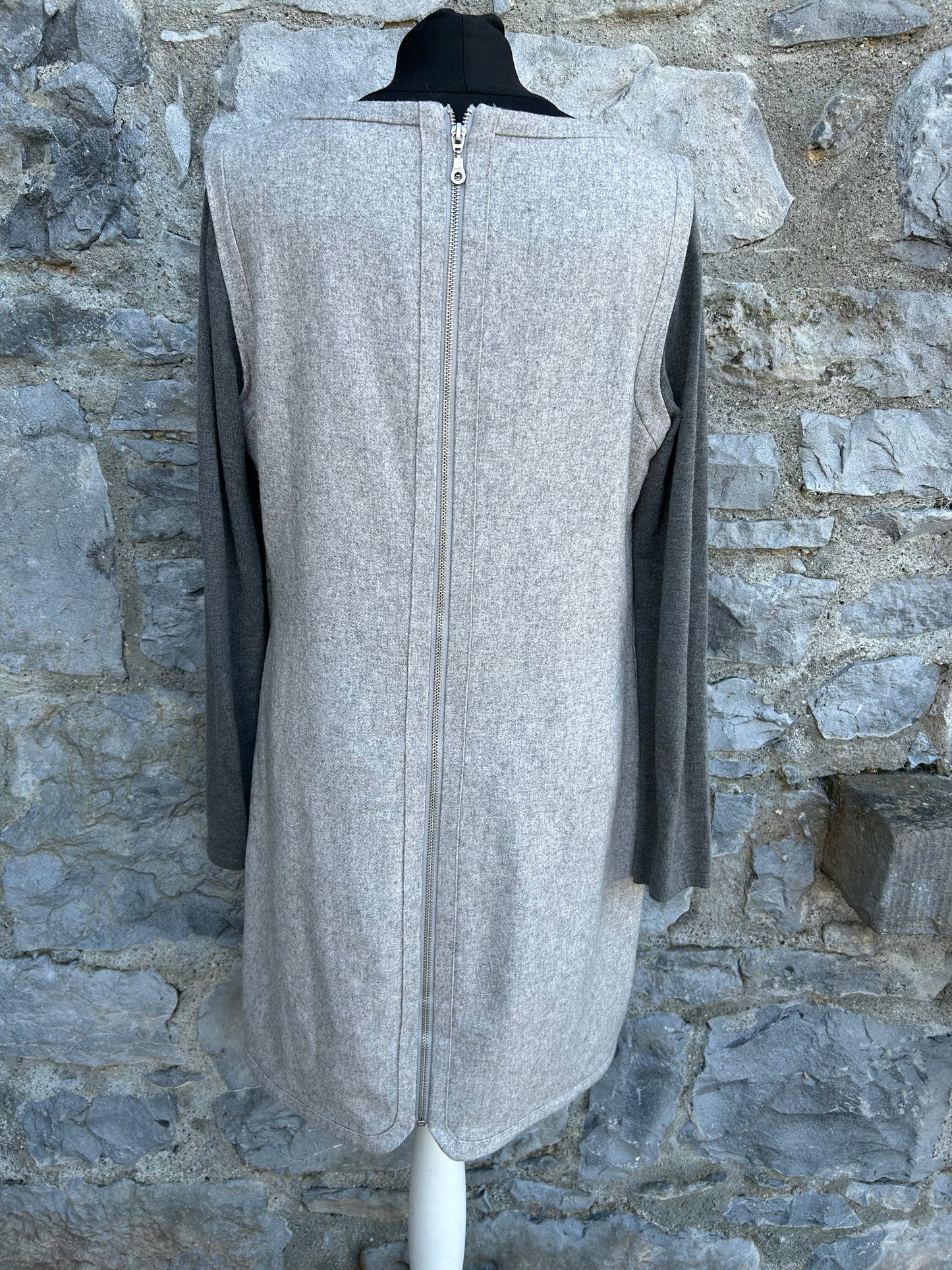 Grey Cotton Blend Ribbed dress uk 12-14