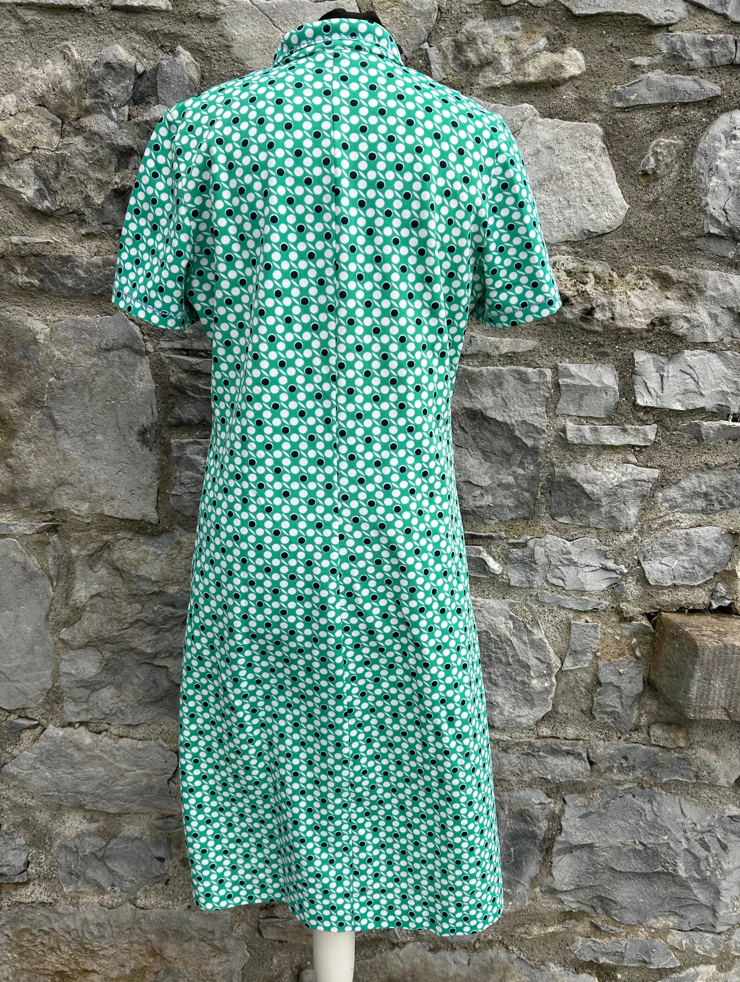 80s green spotty dress uk 12