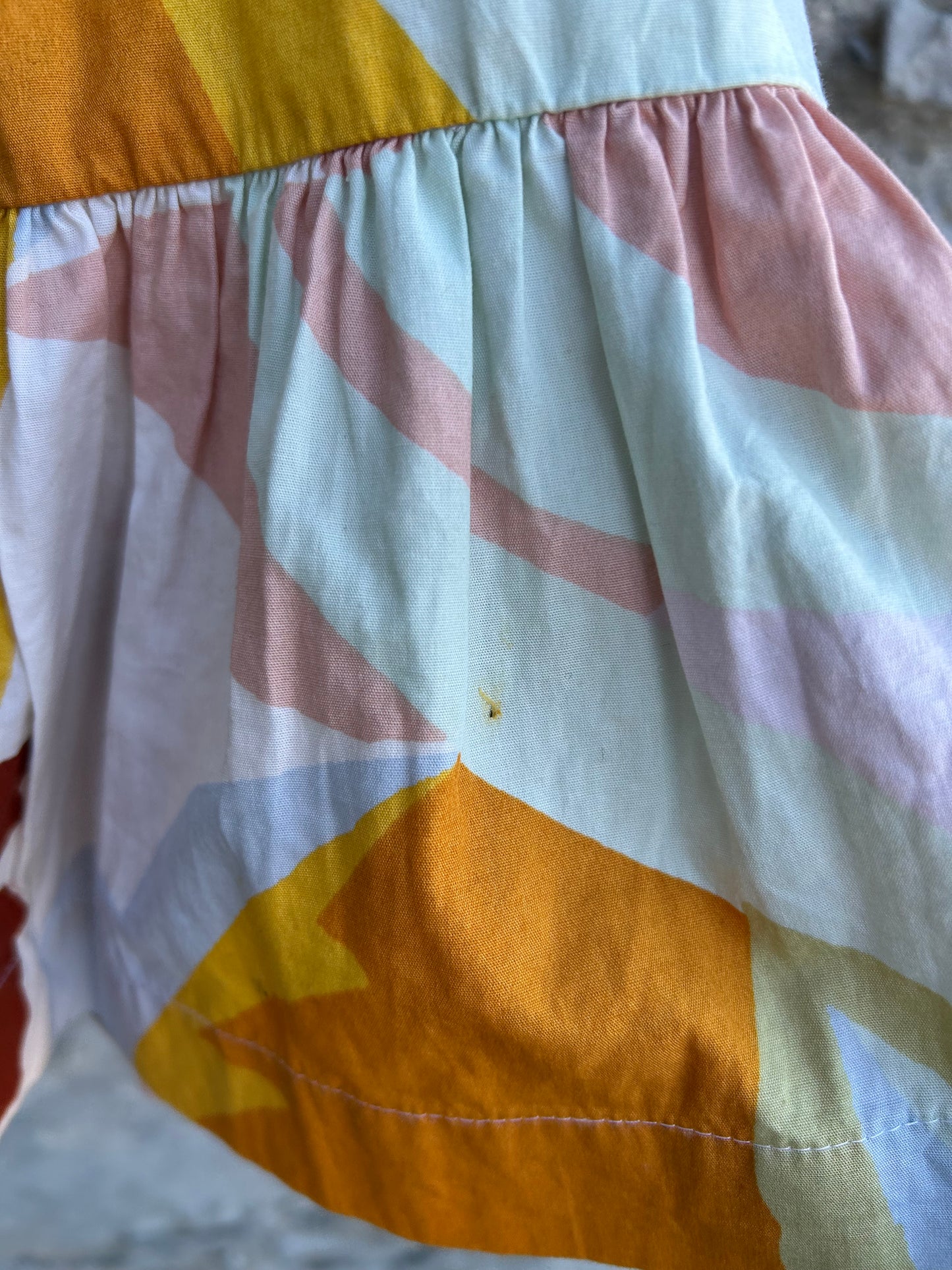 Brown abstract summer dress 5y (110cm)