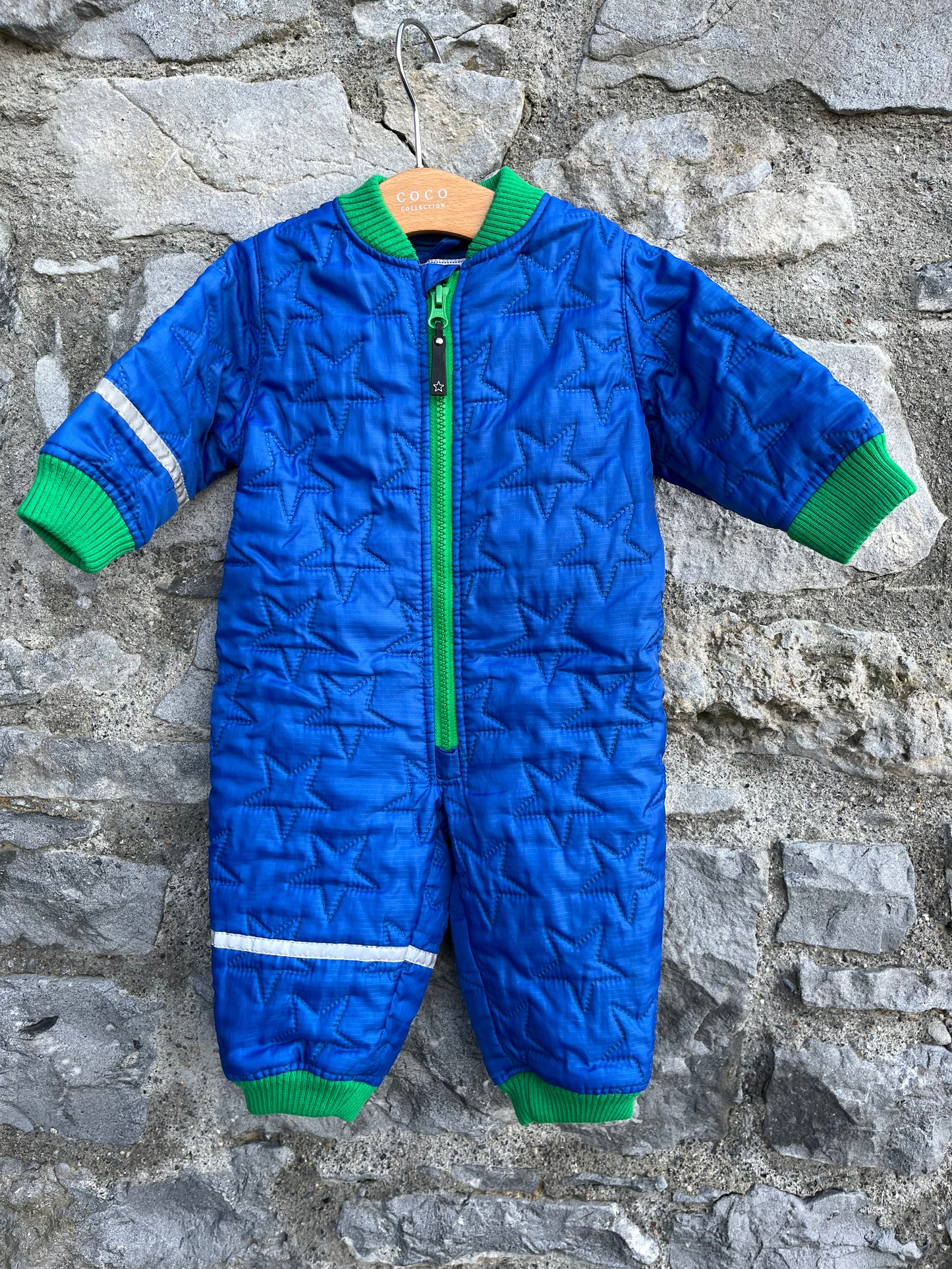 Blue quilted onesie 6m (68cm)