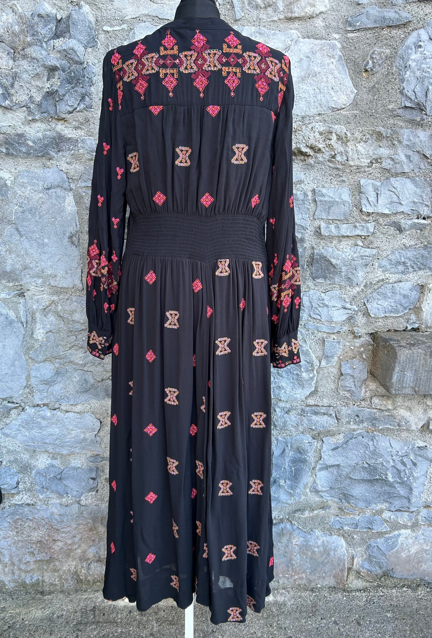 Kate black Embroidered Dress uk 16