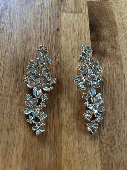 Gold floral earrings