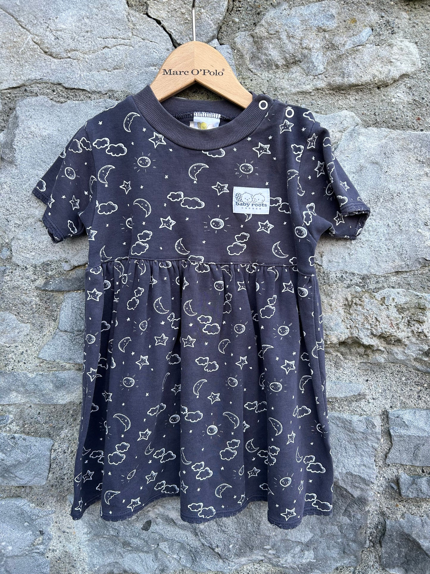 90s stars&suns navy dress 18-24m (86-92cm)